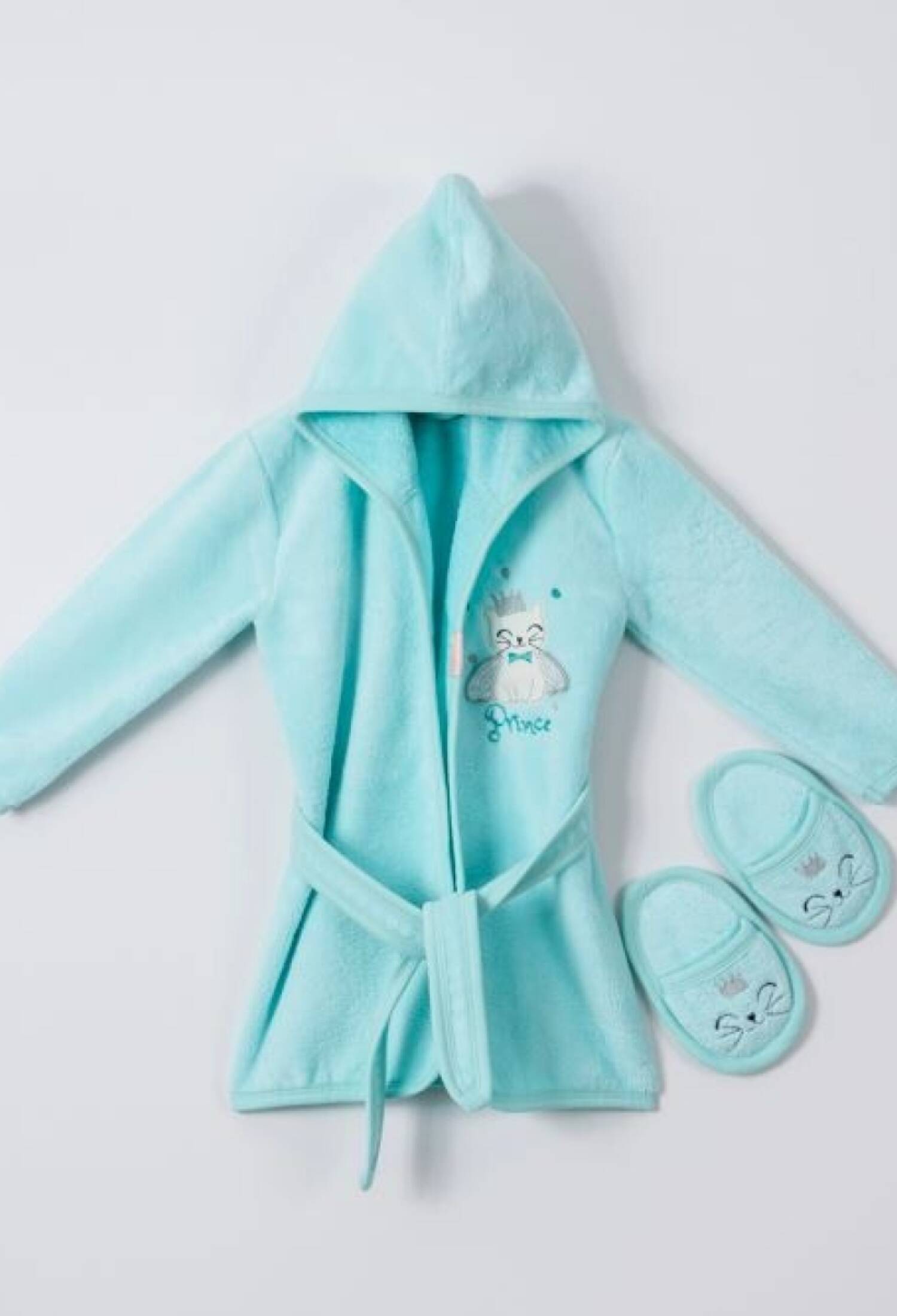 Toptan Bebek 2'li Terlikli Bornoz Seti 1-4Y 1072-482E - 1072-482E - Brand: Ramel Kids - Kids & Bby Clothes From Peralane Kids Turkey