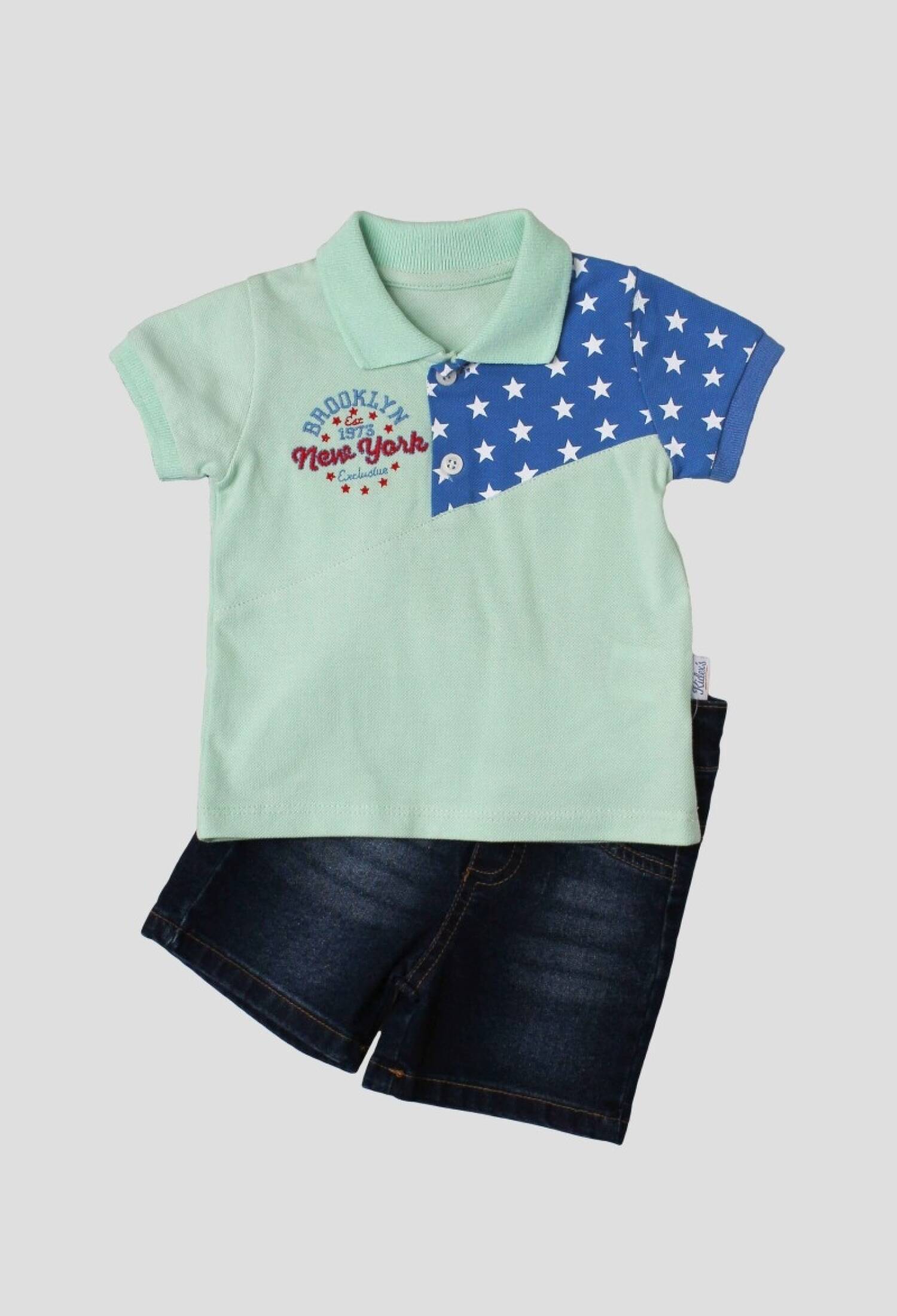 Toptan Bebek 2'li Tişört ve Kot Şort Takım 6-24M 1026-35053 - 1026-35053 - Brand: Kidexs - Kids & Bby Clothes From Peralane Kids Turkey