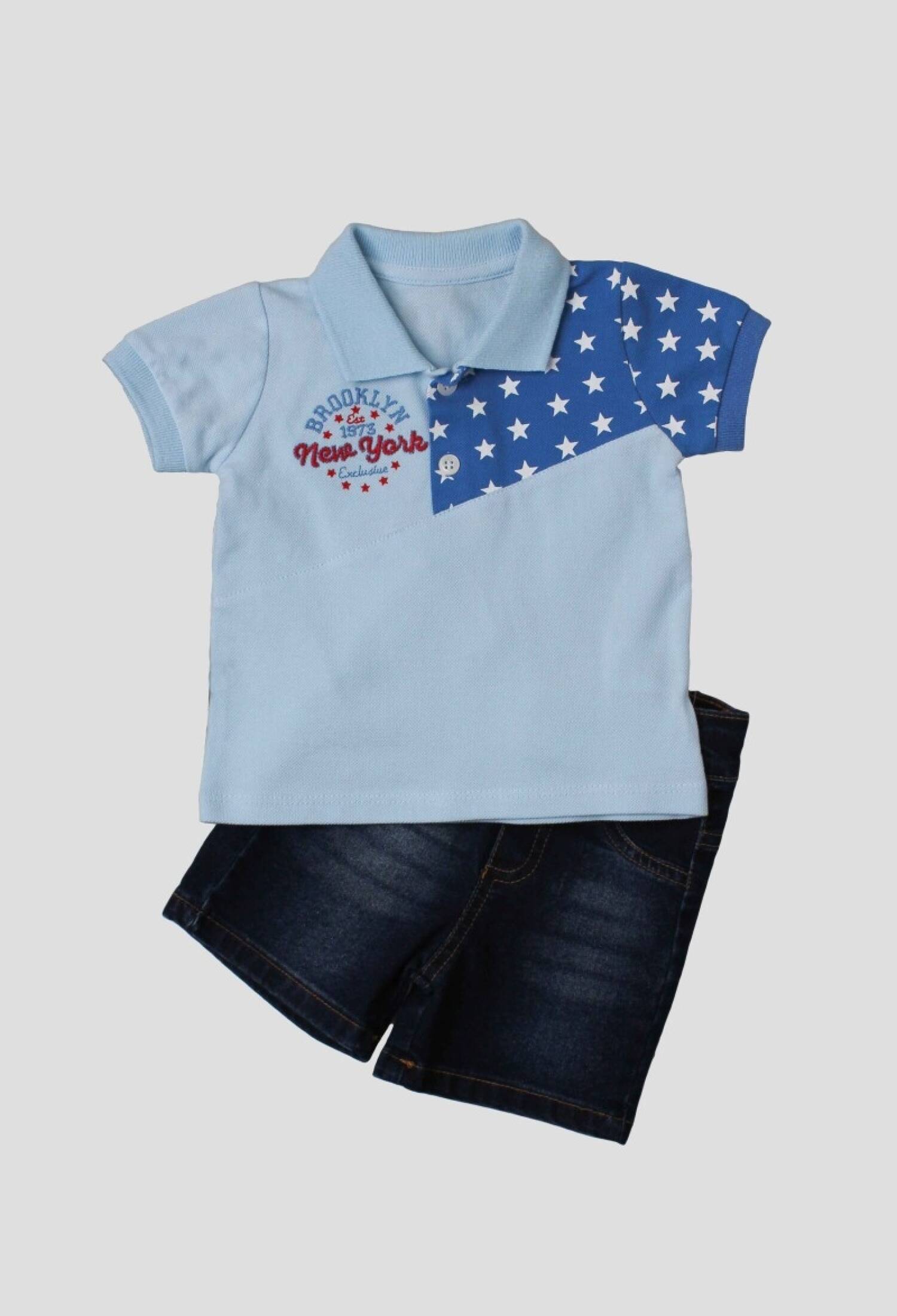 Toptan Bebek 2'li Tişört ve Kot Şort Takım 6-24M 1026-35053 - 1026-35053 - Brand: Kidexs - Kids & Bby Clothes From Peralane Kids Turkey