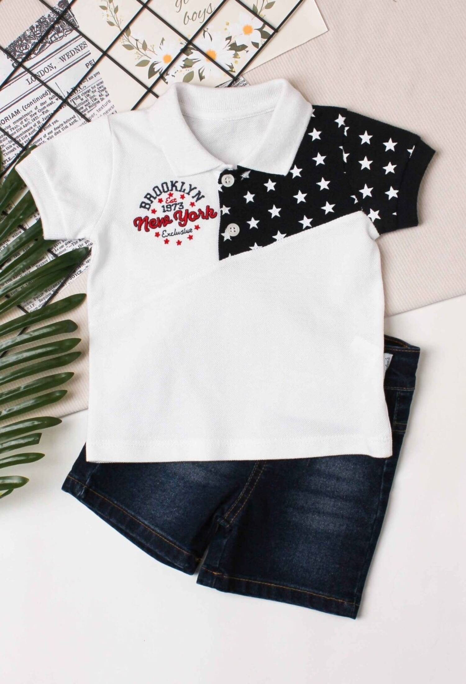 Toptan Bebek 2'li Tişört ve Kot Şort Takım 6-24M 1026-35053 - 1026-35053 - Brand: Kidexs - Kids & Bby Clothes From Peralane Kids Turkey