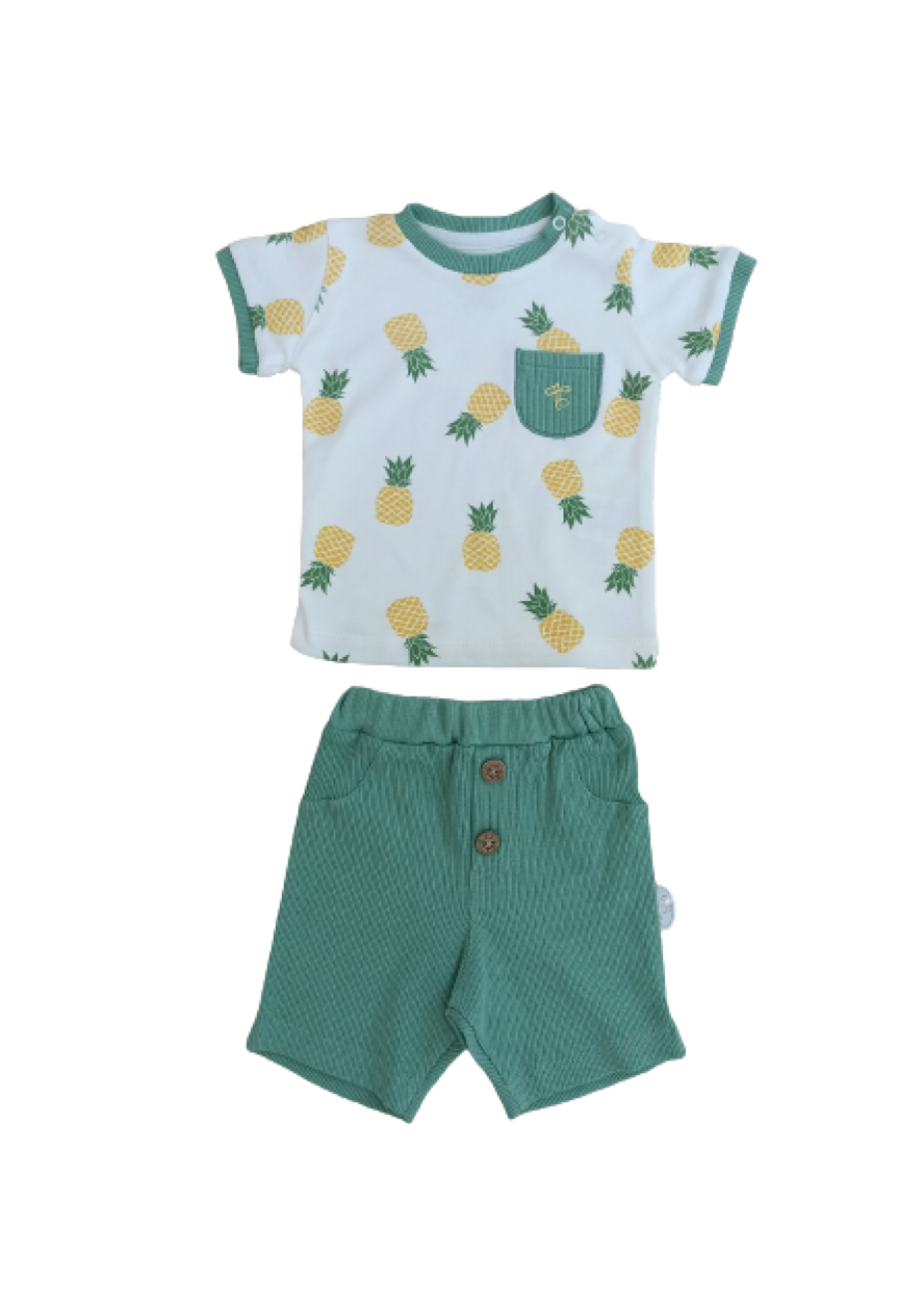 Toptan Bebek 2'li Tişört ve Şort Takım 3-12M 1074-75567 - 1074-75567 - Brand: Tomuycuk - Kids & Bby Clothes From Peralane Kids Turkey