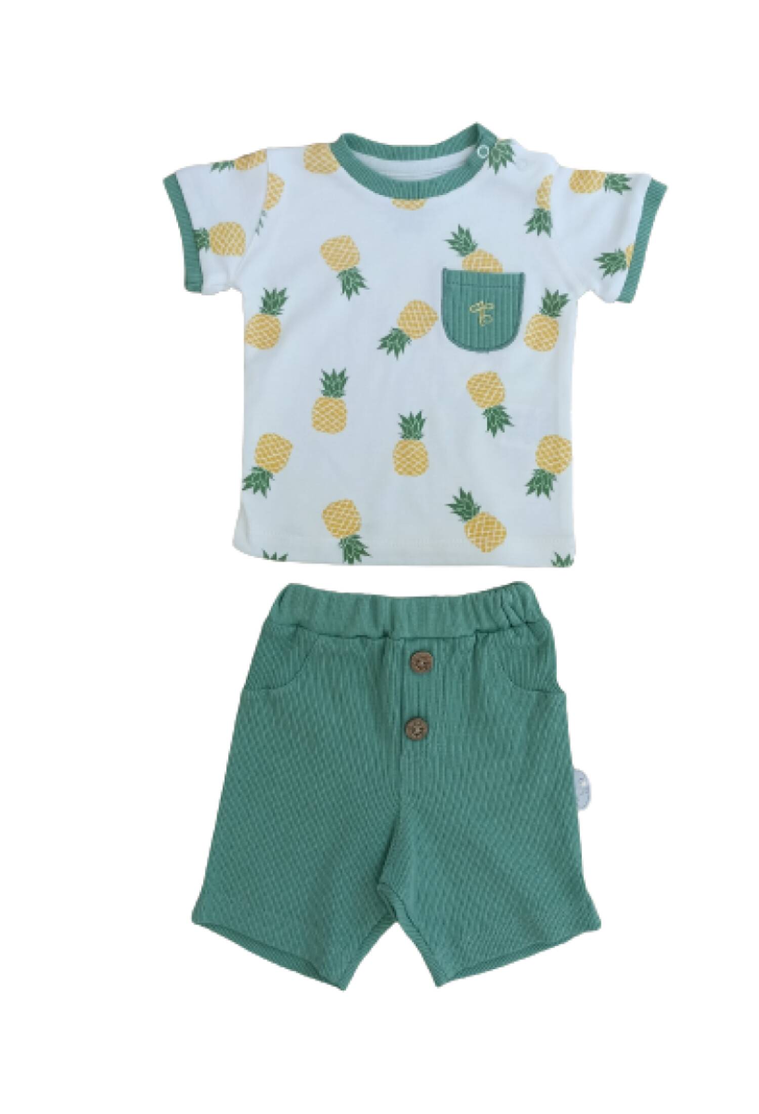 Toptan Bebek 2'li Tişört ve Şort Takım 3-12M 1074-75567 - 1074-75567 - Brand: Tomuycuk - Kids & Bby Clothes From Peralane Kids Turkey