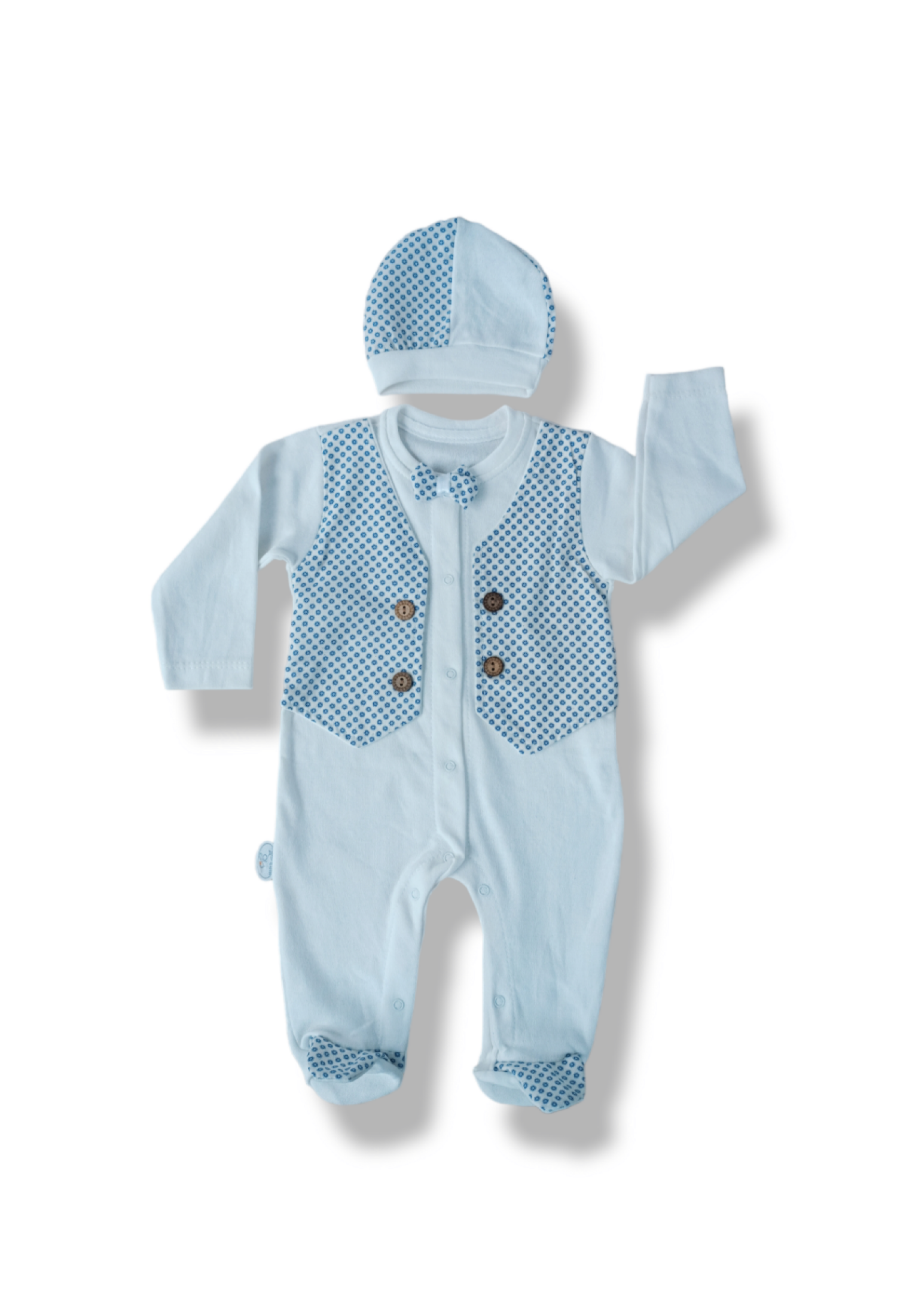 Toptan Bebek 2'li Tulum ve Şapka Takım 0-9M 1074-25299 - 1074-25299 - Brand: Tomuycuk - Kids & Bby Clothes From Peralane Kids Turkey