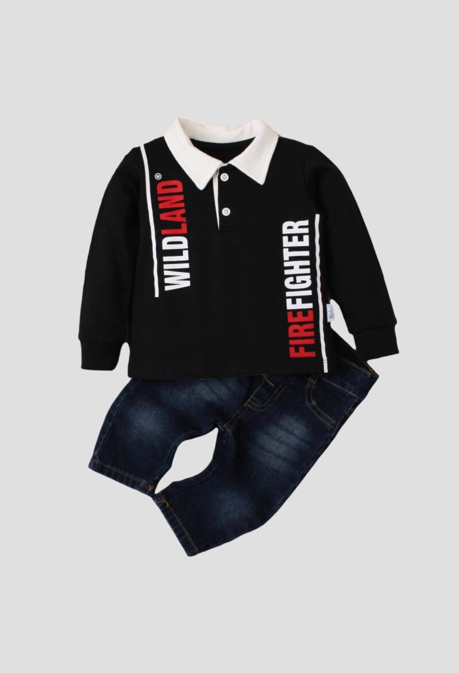 Toptan Bebek 2'li Uzun Kollu Tişört ve Kot Pantolon Takım 9-24M 1026-35031 - 1026-35031 - Brand: Kidexs - Kids & Bby Clothes From Peralane Kids Turkey