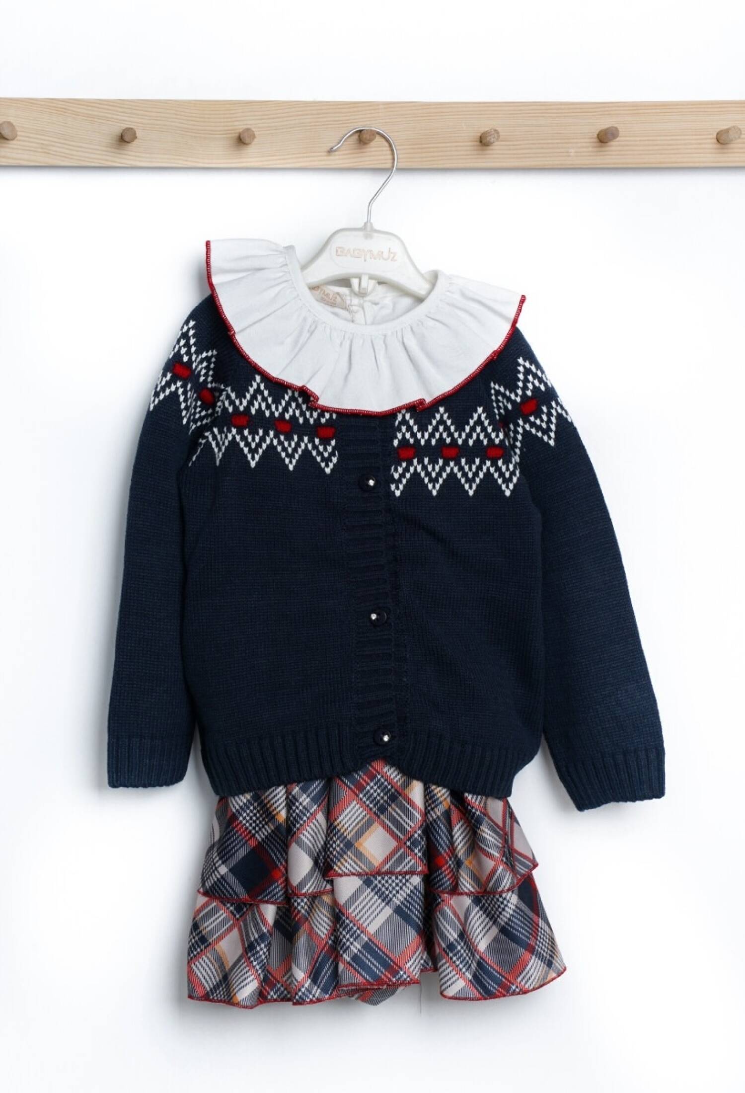 Toptan Bebek 3'lü Gömlek Etek Hırka Takım 9-24M 2009-5124 - 2009-5124 - Brand: Babymuz - Kids & Bby Clothes From Peralane Kids Turkey