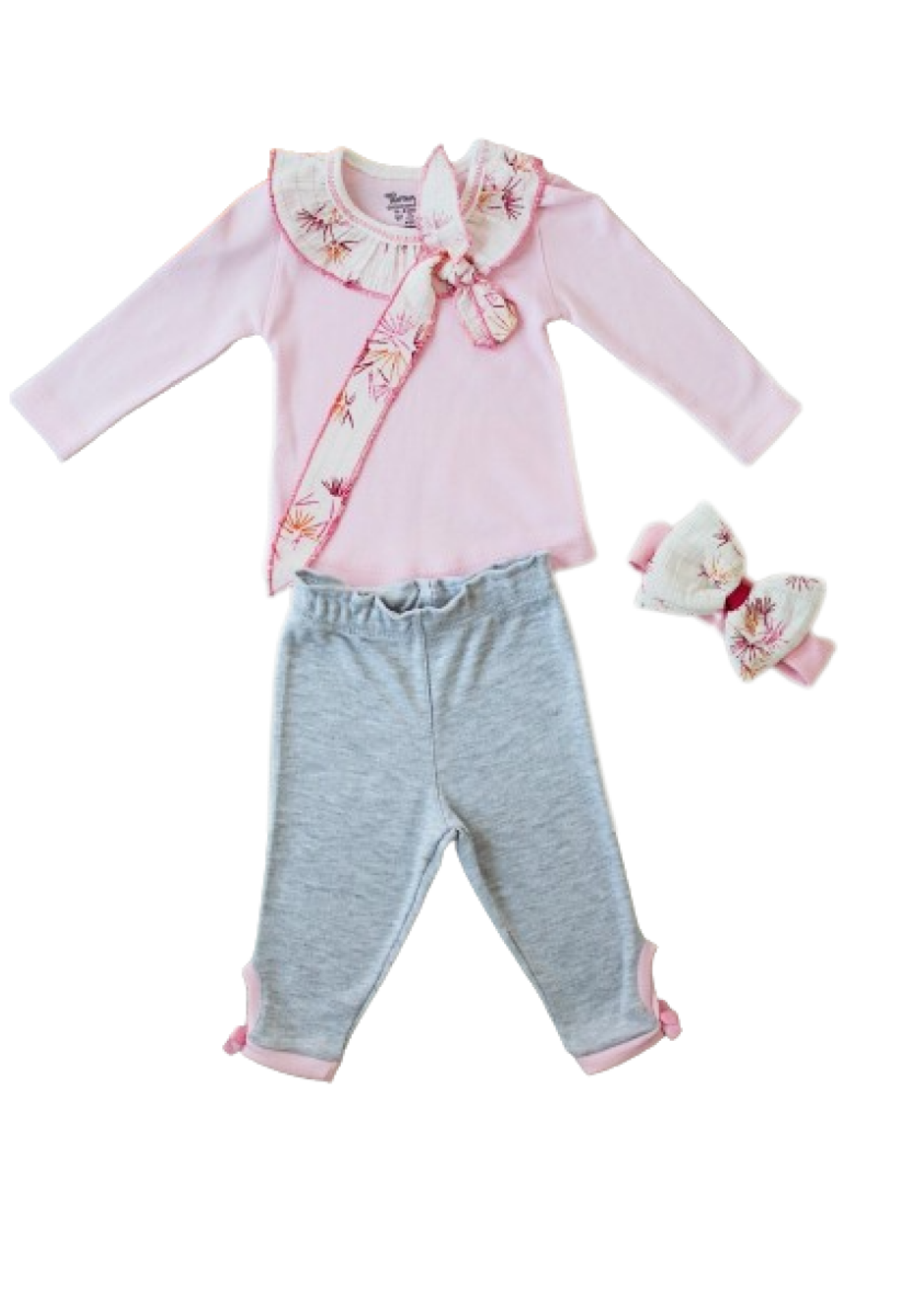 Toptan Bebek 3'lü Sweatshirt Pantalon ve Saç Bantlı Takım 3-12M 1074-75560 - 1074-75560 - Brand: Tomuycuk - Kids & Bby Clothes From Peralane Kids Turkey