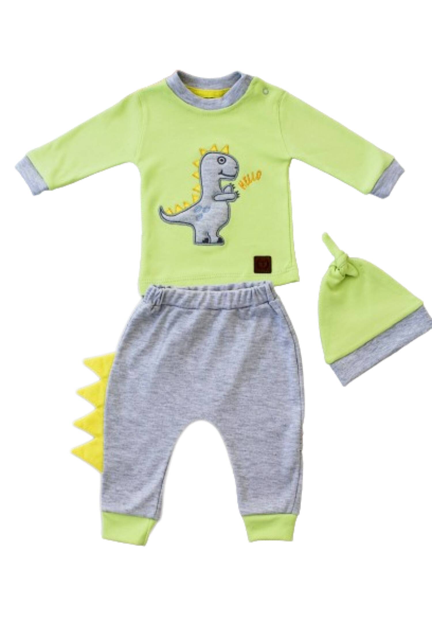 Toptan Bebek 3'lü Sweatshirt Pantalon ve Şapka Takım 3-12M 1074-75559 - 1074-75559 - Brand: Tomuycuk - Kids & Bby Clothes From Peralane Kids Turkey