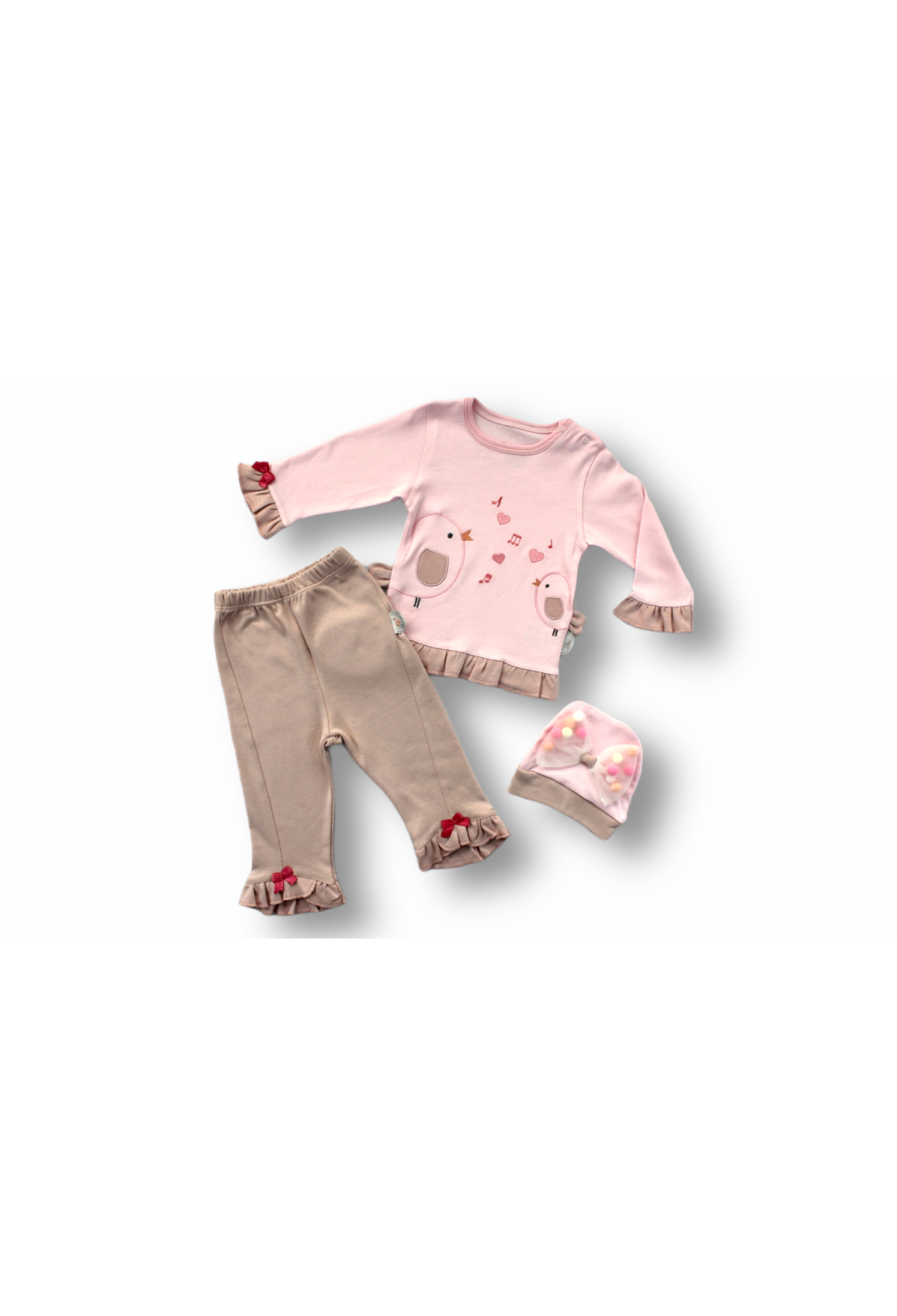 Toptan Bebek 3'lü Sweatshirt Pantalon ve Şapka Takım 6-18M 1074-75436 - 1074-75436 - Brand: Tomuycuk - Kids & Bby Clothes From Peralane Kids Turkey