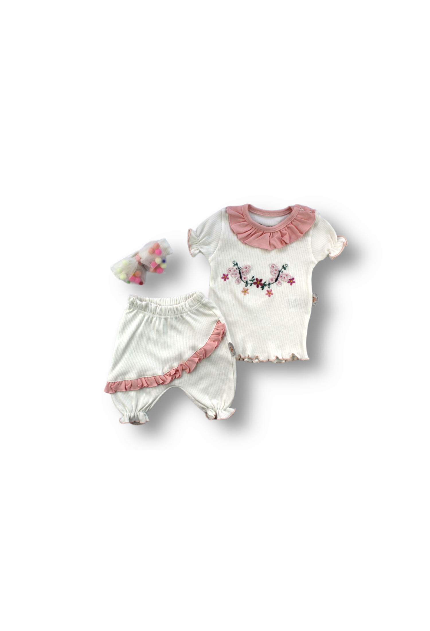 Toptan Bebek 3'lü Tişört Şort ve Saç Bantlı Takım 6-18M 1074-75510 - 1074-75510 - Brand: Tomuycuk - Kids & Bby Clothes From Peralane Kids Turkey