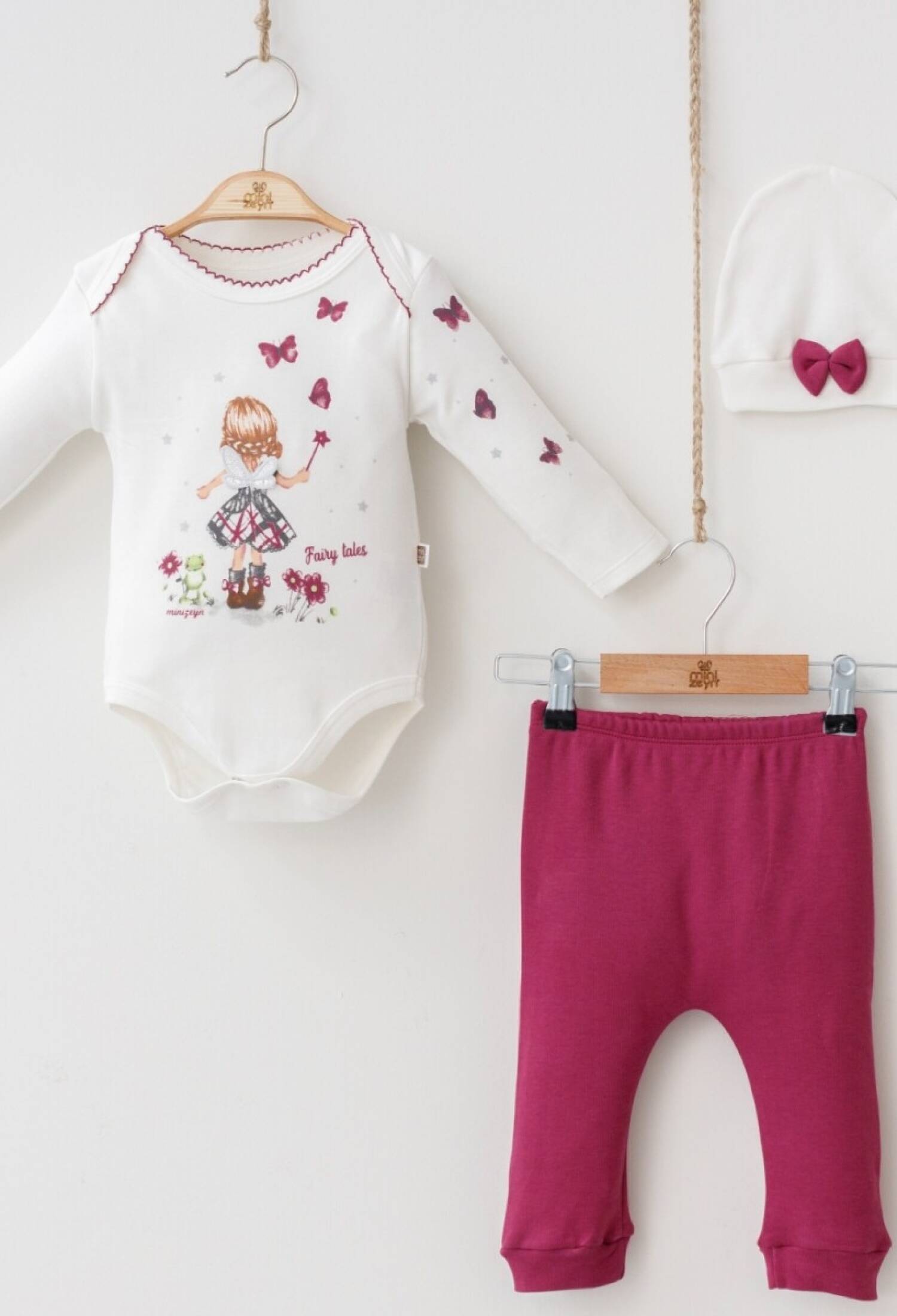 Toptan Bebek 3'lü Zıbın Pantolon ve Şapka Takım 3-12M 2014-5567 - 2014-5567 - Brand: Minizeyn - Kids & Bby Clothes From Peralane Kids Turkey