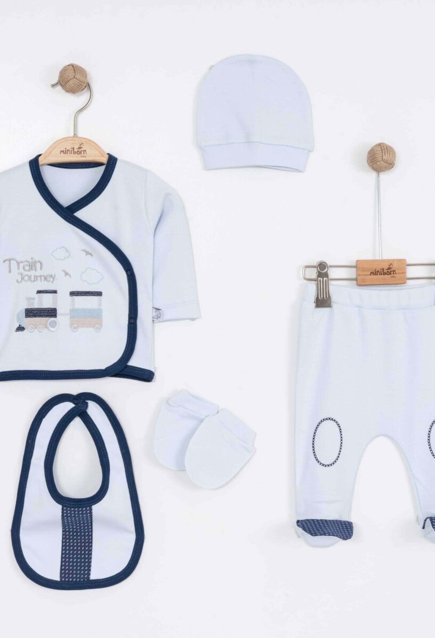 Toptan Bebek 5'li Yeni Doğan Takım 0-6M 2019-5052 - 2019-5052 - Brand: Miniborn - Kids & Bby Clothes From Peralane Kids Turkey