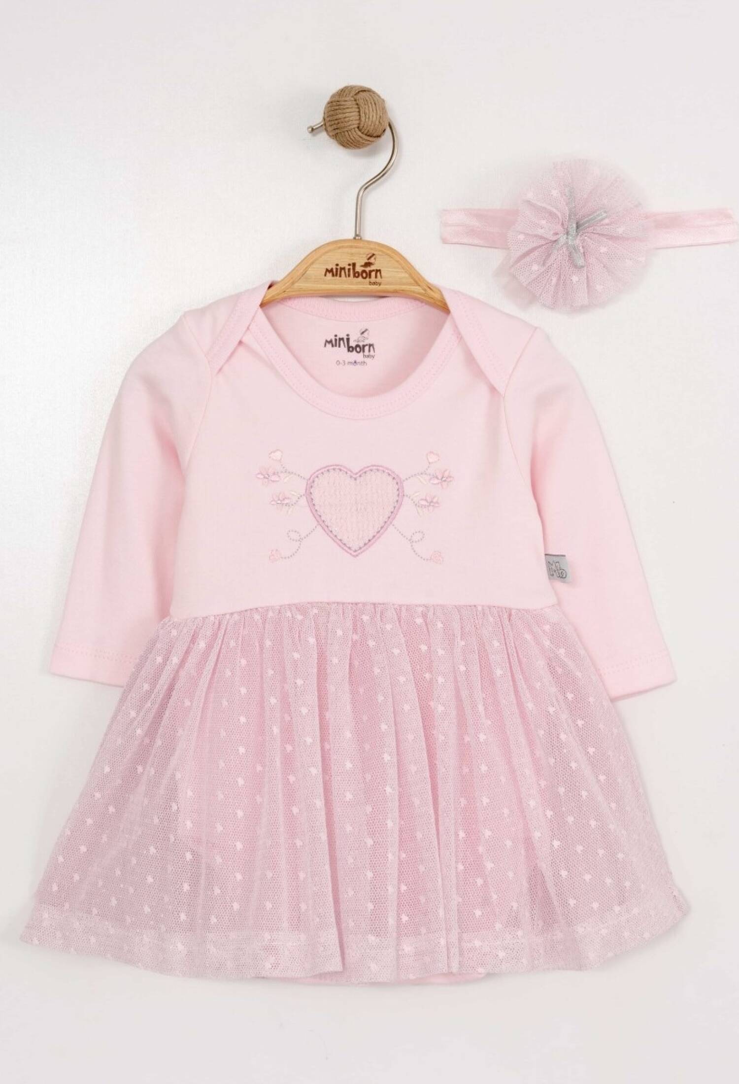 Toptan Bebek Elbise ve Saç Bandanası Takım 0-12M 2019-3320 - 2019-3320 - Brand: Miniborn - Kids & Bby Clothes From Peralane Kids Turkey