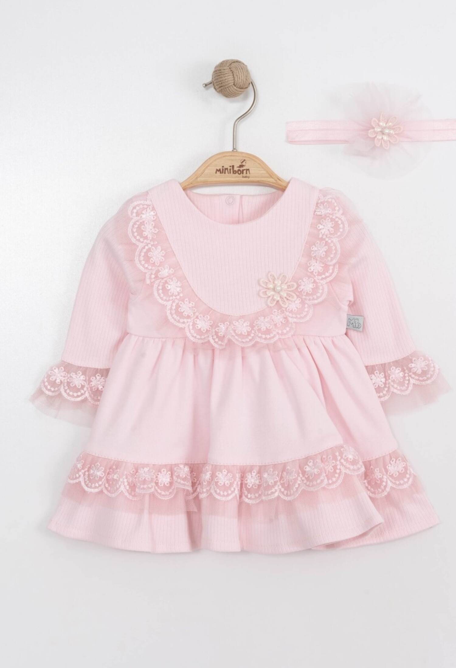 Toptan Bebek Elbise ve Saç Bandanası Takım 0-12M 2019-3346 - 2019-3346 - Brand: Miniborn - Kids & Bby Clothes From Peralane Kids Turkey