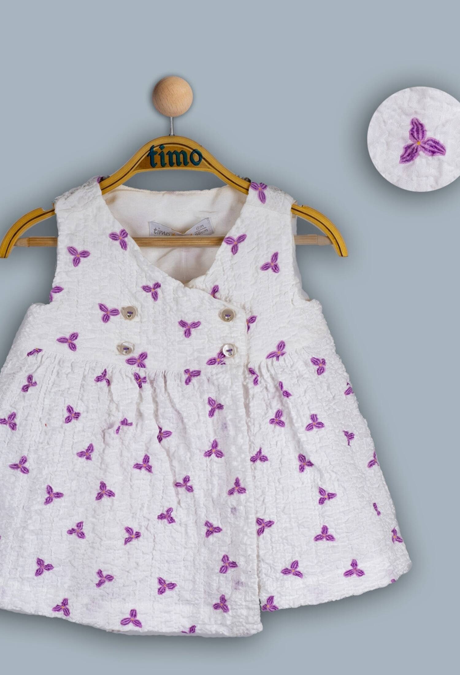 Toptan Bebek Menekşe Elbise 6-24M 1018-TK4DÜ042243191 - 1018-TK4DÜ042243191 - Brand: Timo - Kids & Bby Clothes From Peralane Kids Turkey