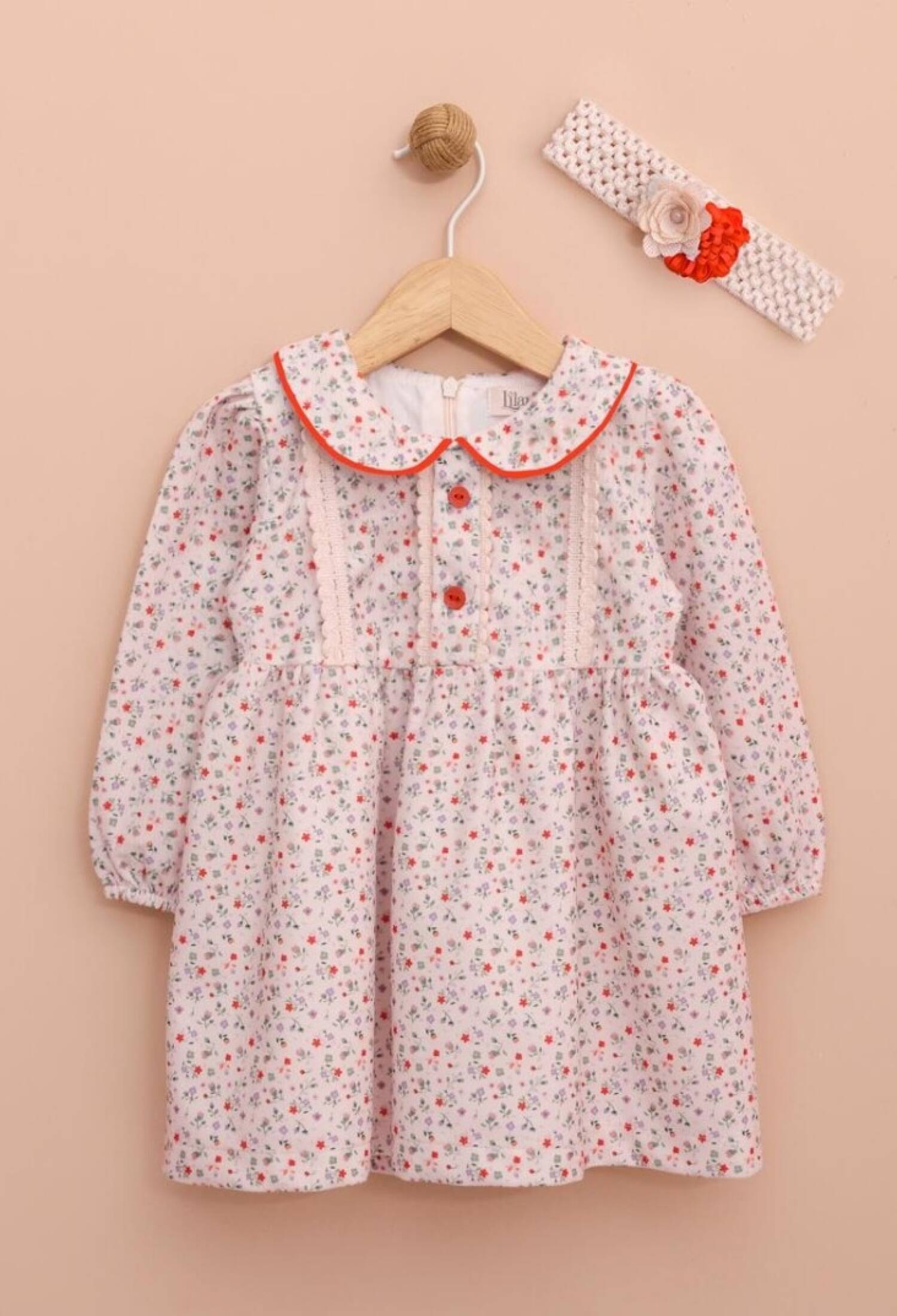 Toptan Çiçek Desenli Kız Bebek Elbise 6-18M 1049-6550 - 1049-6550 - Brand: Lilax - Kids & Bby Clothes From Peralane Kids Turkey