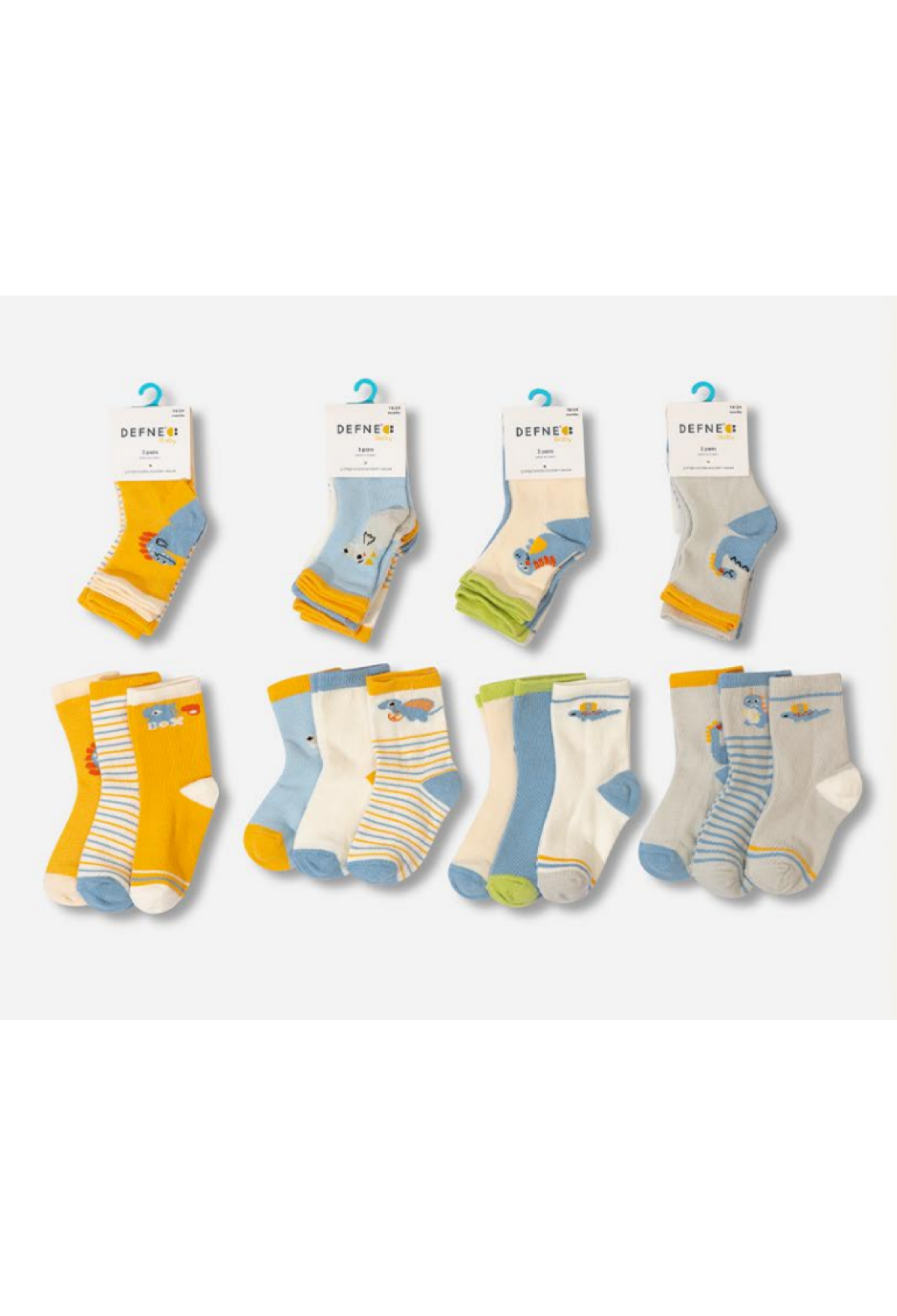 Toptan Erkek Bebek 24 Çift Çorap 1064-DFN3-E022-22(18-24) - 1064-DFN3-E022-22(18-24) - Brand: Defne - Kids & Bby Clothes From Peralane Kids Turkey