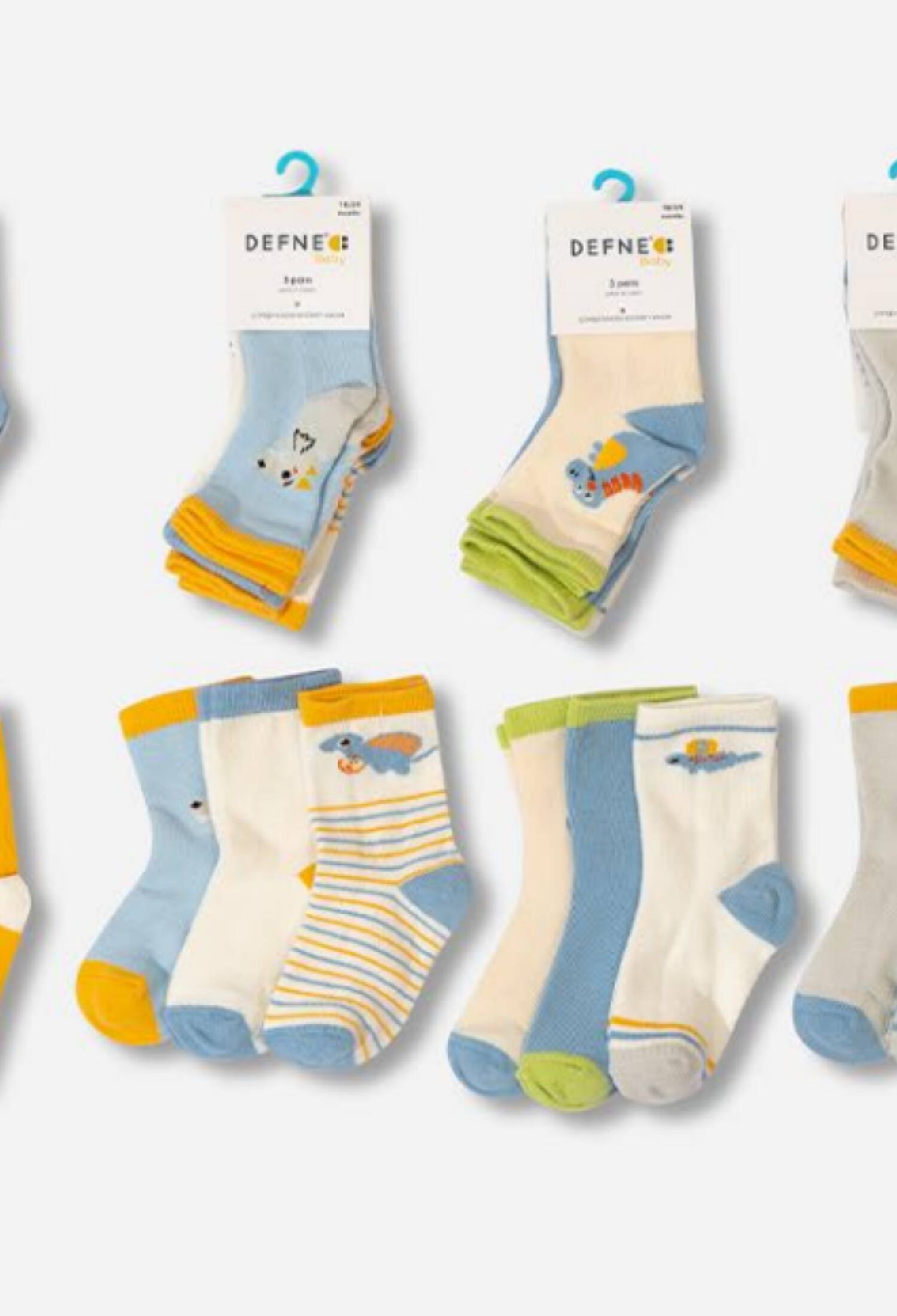 Toptan Erkek Bebek 24 Çift Çorap 1064-DFN3-E022-22(6-12) - 1064-DFN3-E022-22(6-12) - Brand: Defne - Kids & Bby Clothes From Peralane Kids Turkey