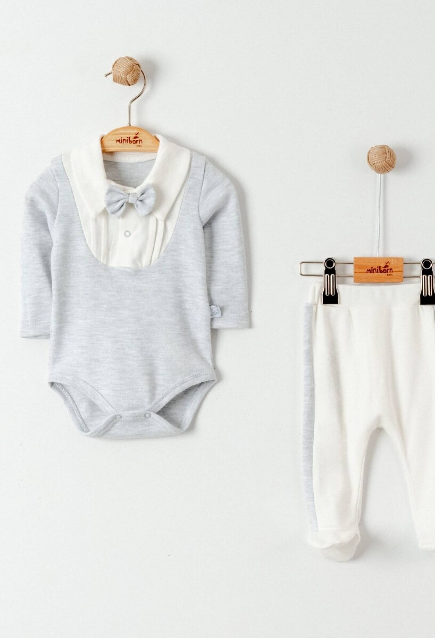 Toptan Erkek Bebek 2'li Badi ve Pantolon Takımı 0-6M 2019-9070 - 2019-9070 - Brand: Miniborn - Kids & Bby Clothes From Peralane Kids Turkey