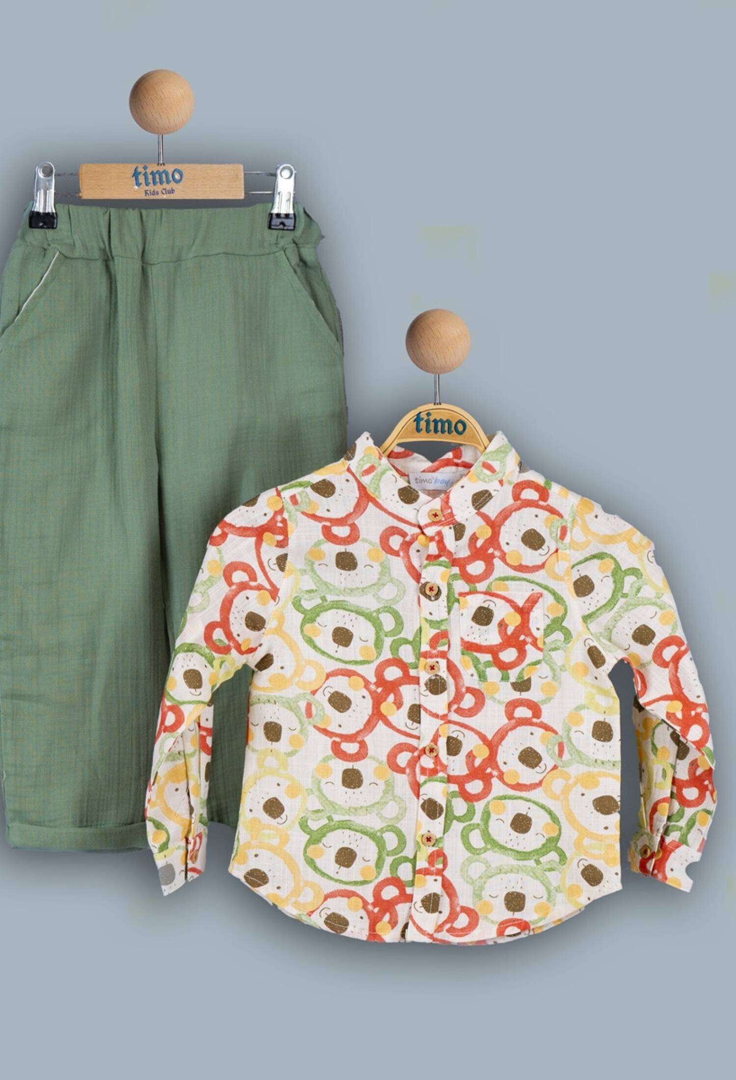 Toptan Erkek Bebek 2'li Gömlek ve Pantolon Takımı 6-24M 1018-TE4DT042243051 - 1018-TE4DT042243051 - Brand: Timo - Kids & Bby Clothes From Peralane Kids Turkey
