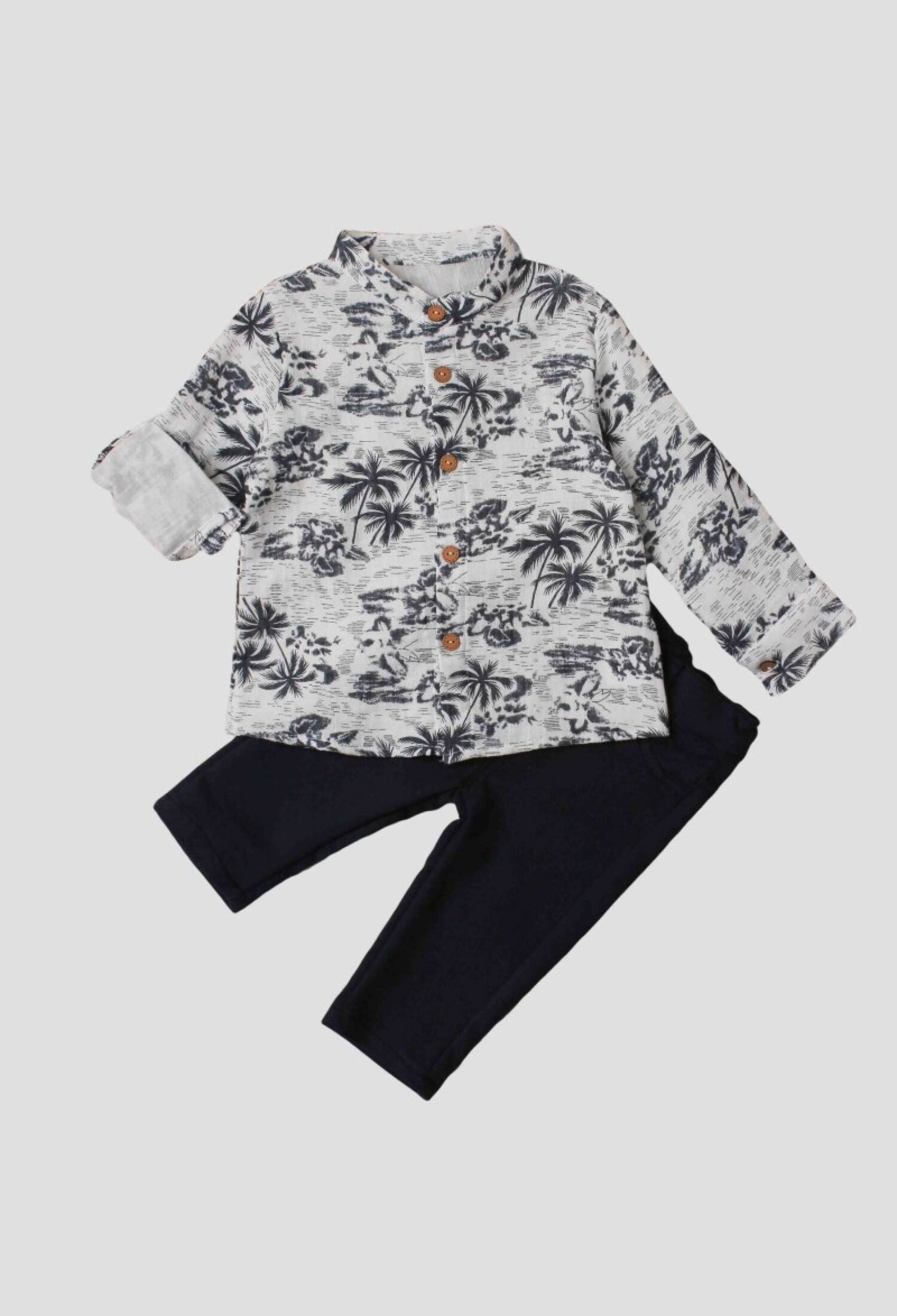 Toptan Erkek Bebek 2'li Gömlek ve Pantolon Takımı 9-24M 1026-35063 - 1026-35063 - Brand: Kidexs - Kids & Bby Clothes From Peralane Kids Turkey