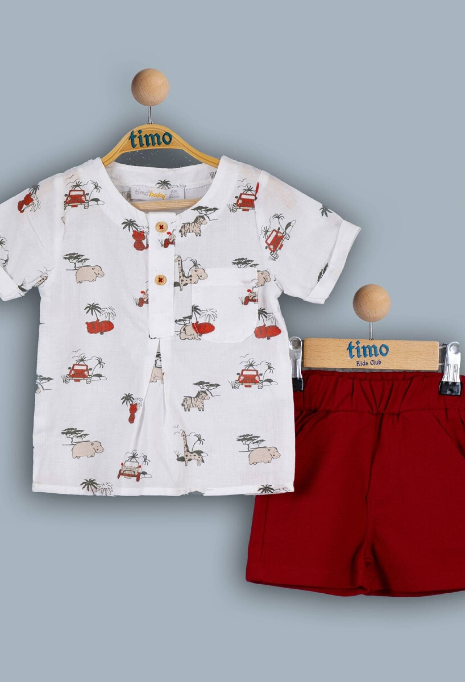 Toptan Erkek Bebek 2'li Gömlek ve Şort Takım 6-24M 1018-TE4DT042241611 - 1018-TE4DT042241611 - Brand: Timo - Kids & Bby Clothes From Peralane Kids Turkey
