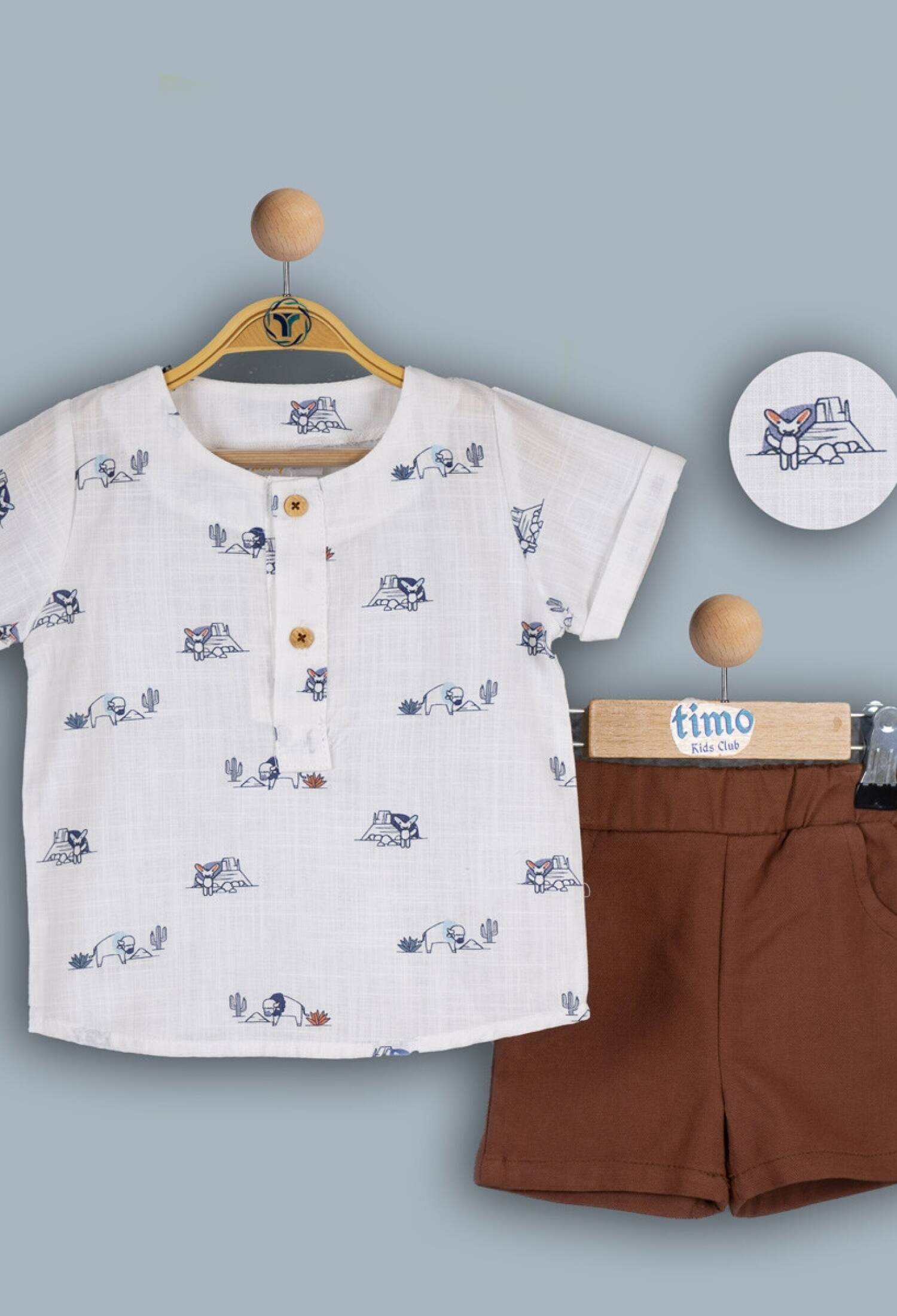 Toptan Erkek Bebek 2'li Gömlek ve Şort Takım 6-24M 1018-TE4DT202242051 - 1018-TE4DT202242051 - Brand: Timo - Kids & Bby Clothes From Peralane Kids Turkey