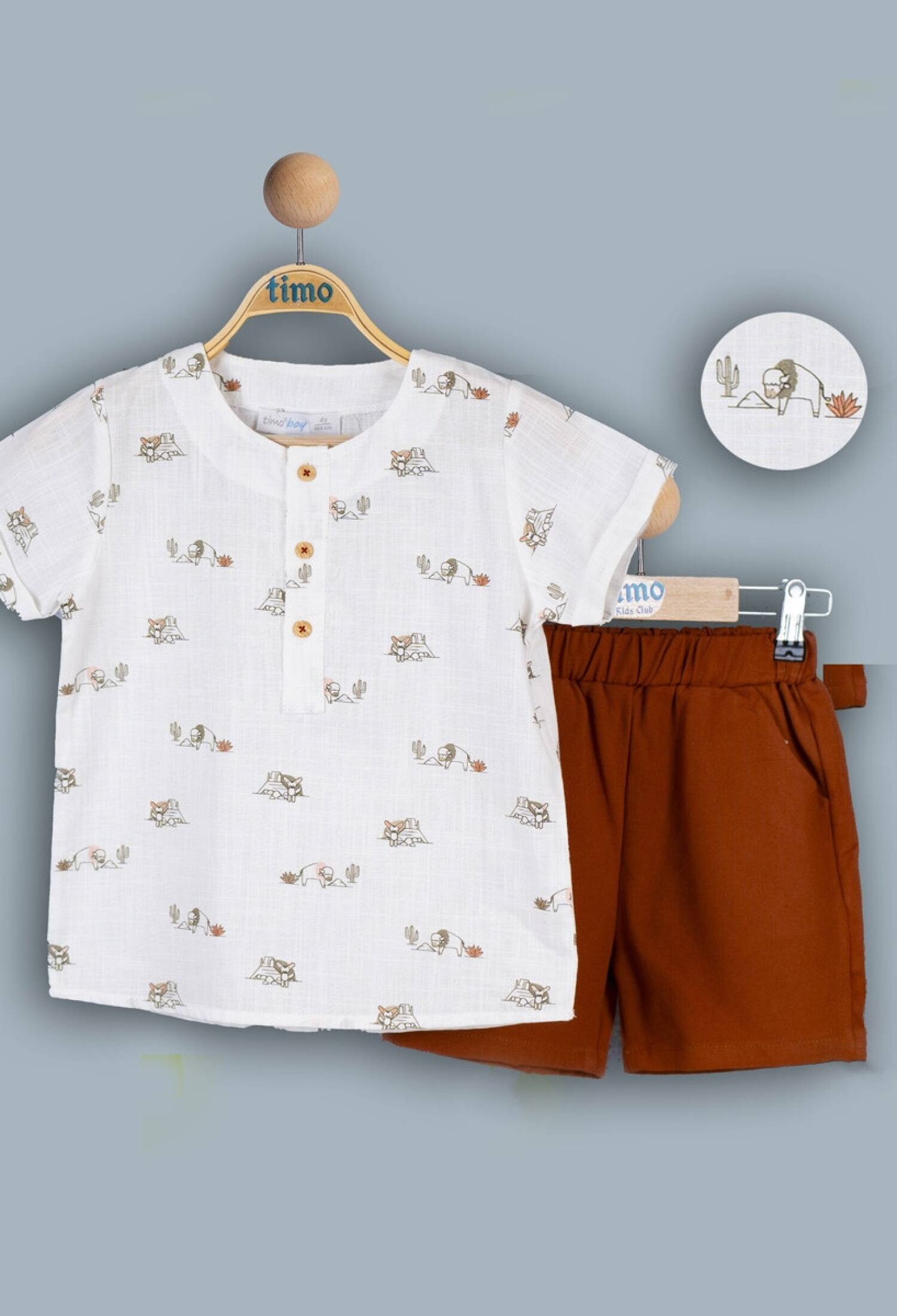 Toptan Erkek Bebek 2'li Gömlek ve Şort Takım 6-24M 1018-TE4DT202242051 - 1018-TE4DT202242051 - Brand: Timo - Kids & Bby Clothes From Peralane Kids Turkey