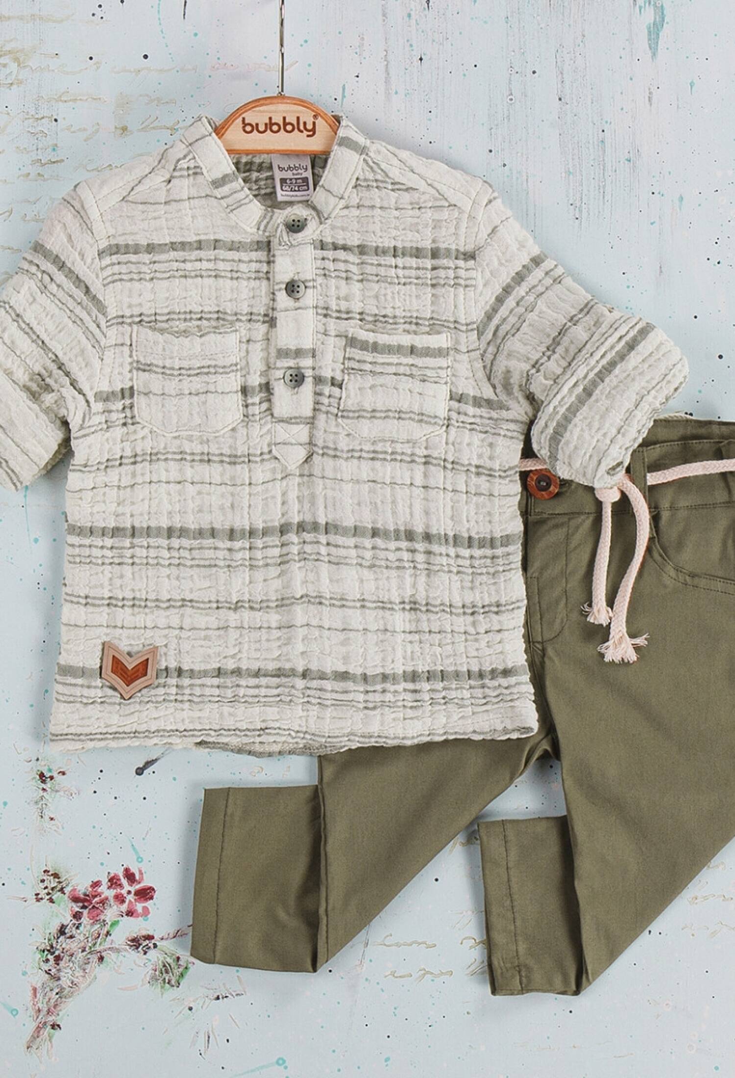 Toptan Erkek Bebek 2'li Pantolon Ve Gömlek Takım 6-24M 2035-247 - 2035-247 - Brand: Bubbly - Kids & Bby Clothes From Peralane Kids Turkey