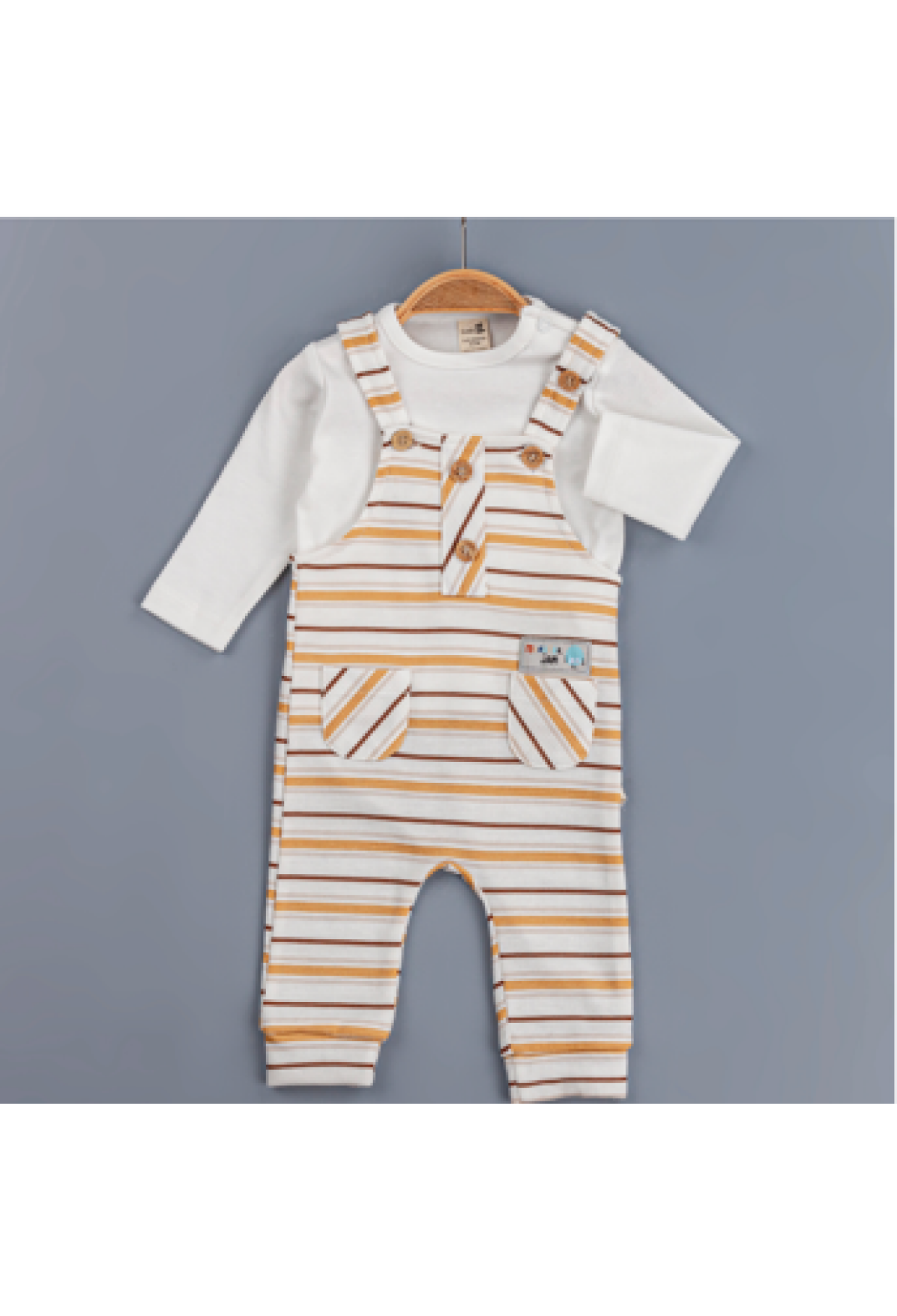 Toptan Erkek Bebek 2'li Tulum ve Uzun Kollu Tişört Takım 3-12M 1097-4221 - 1097-4221 - Brand: BabyZ - Kids & Bby Clothes From Peralane Kids Turkey