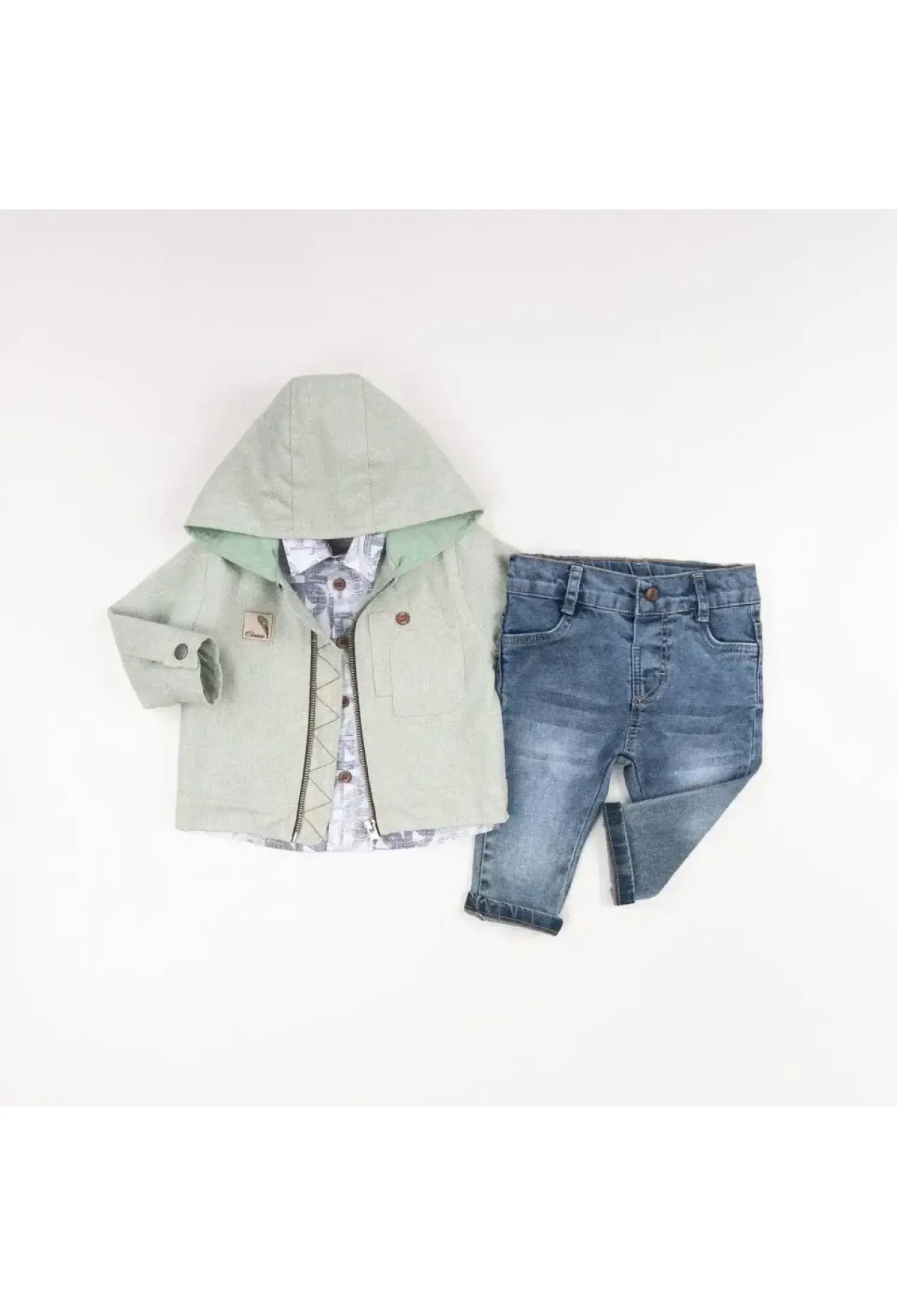 Toptan Erkek Bebek 3'lü Ceket, Gömlek ve Kot Pantolon Takımı 6-24M 2035-372 - 2035-372 - Brand: Bubbly - Kids & Bby Clothes From Peralane Kids Turkey