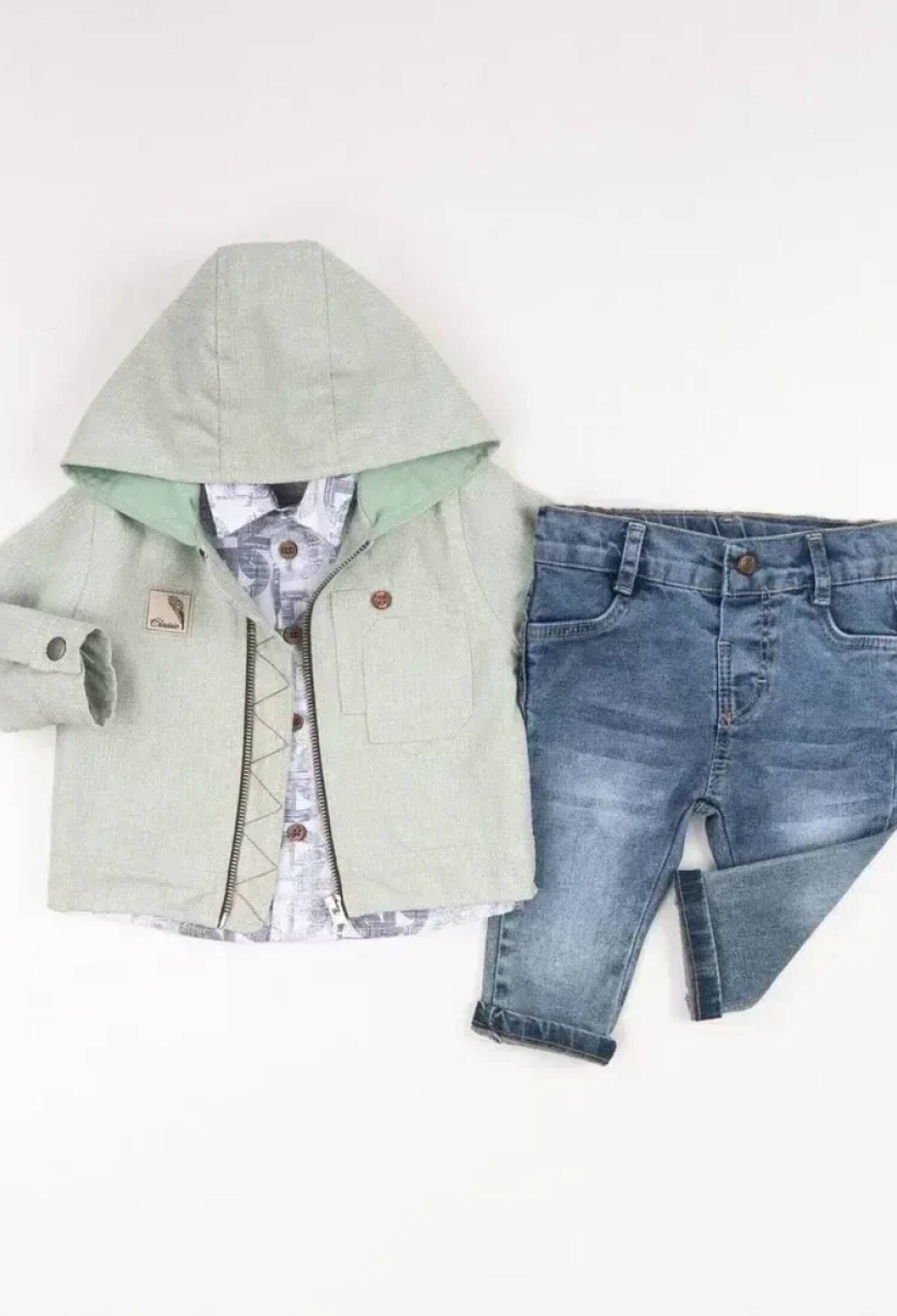 Toptan Erkek Bebek 3'lü Ceket, Gömlek ve Kot Pantolon Takımı 6-24M 2035-372 - 2035-372 - Brand: Bubbly - Kids & Bby Clothes From Peralane Kids Turkey