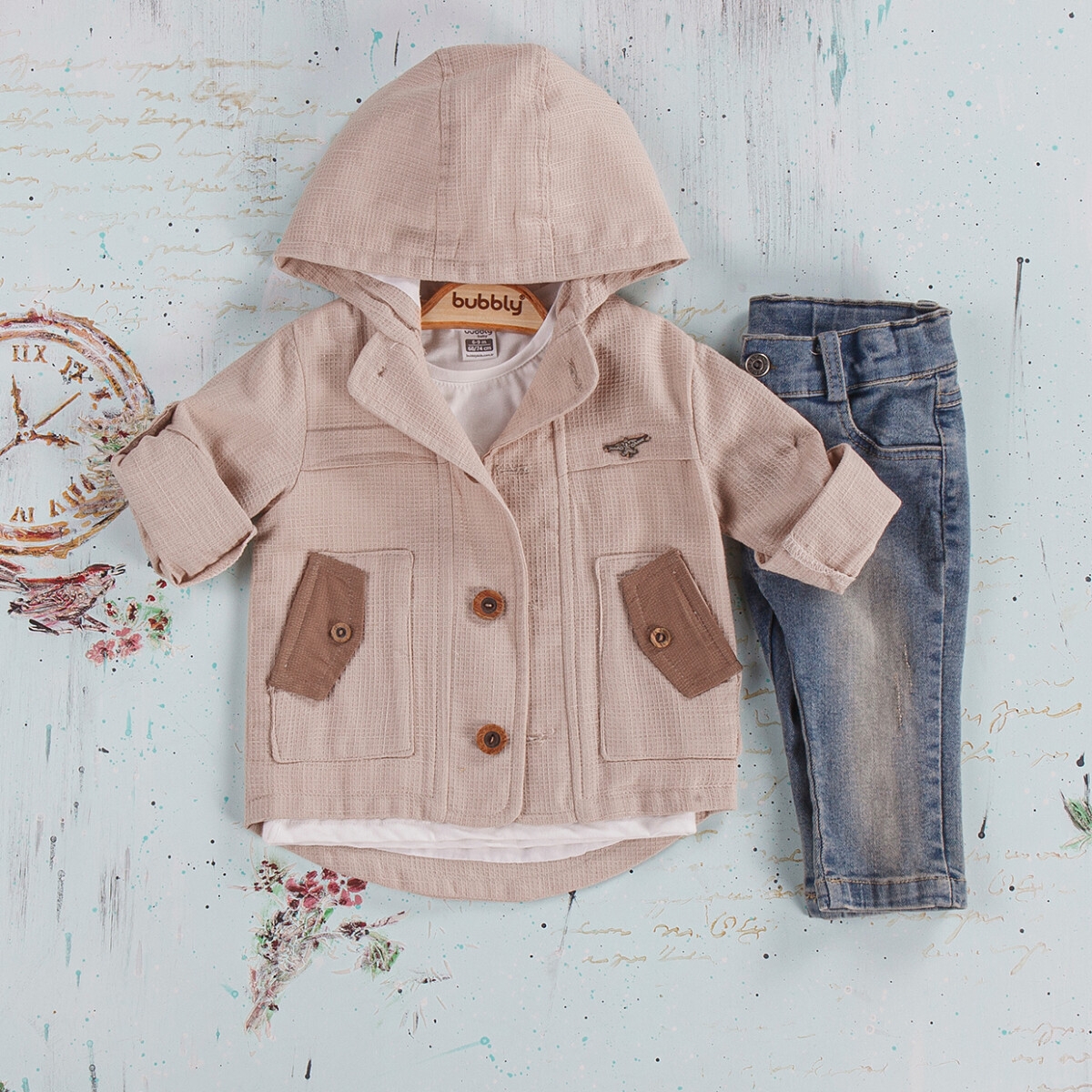 Toptan Erkek Bebek 3'lü Pantolon, Ceket ve Tişört Takım 6-24M 2035-285 - 2035-285 - Brand: Bubbly - Kids & Bby Clothes From Peralane Kids Turkey