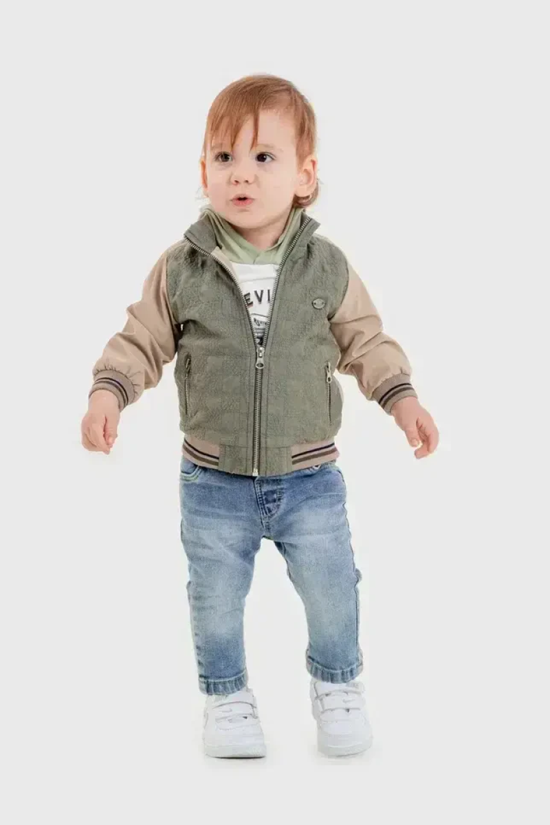 Toptan Erkek Bebek 3'lü Yağmurluk, Badi ve Kot Pantolon Takımı 6-24 M 2035-1566 - 2035-1566 - Brand: Bubbly - Kids & Bby Clothes From Peralane Kids Turkey