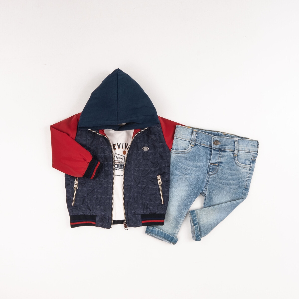 Toptan Erkek Bebek 3'lü Yağmurluk, Badi ve Kot Pantolon Takımı 6-24 M 2035-1566 - 2035-1566 - Brand: Bubbly - Kids & Bby Clothes From Peralane Kids Turkey