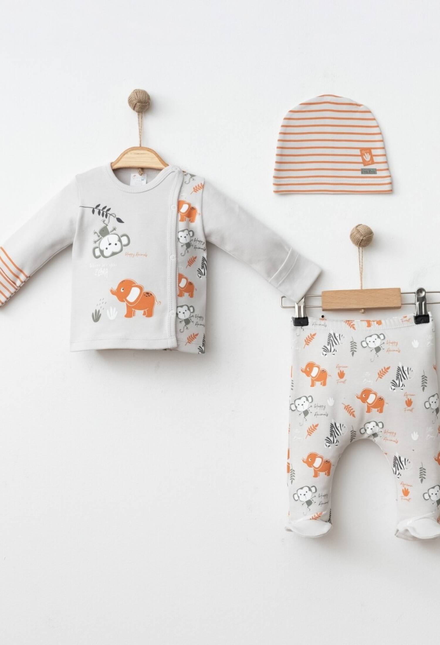 Toptan Erkek Bebek 3'lü Yenidoğan Takımı 0-3M 2043-005002 - 2043-005002 - Brand: Gümüş Baby - Kids & Bby Clothes From Peralane Kids Turkey