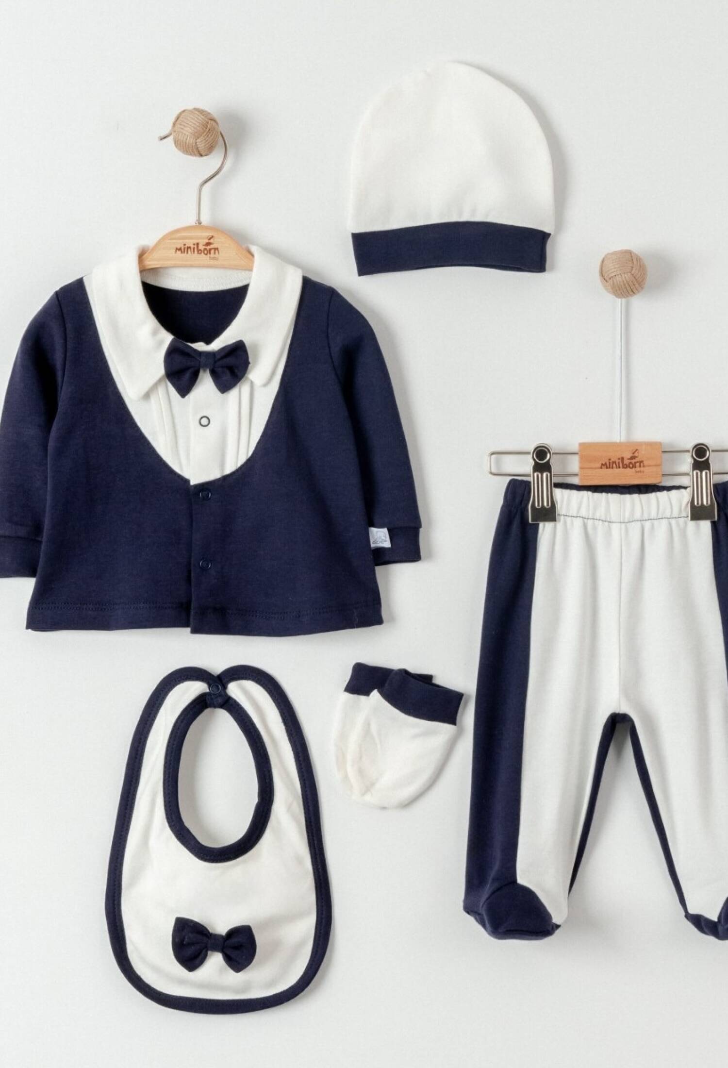 Toptan Erkek Bebek 5'li Yenidoğan Takım 0-6M 2019-5157 - 2019-5157 - Brand: Miniborn - Kids & Bby Clothes From Peralane Kids Turkey