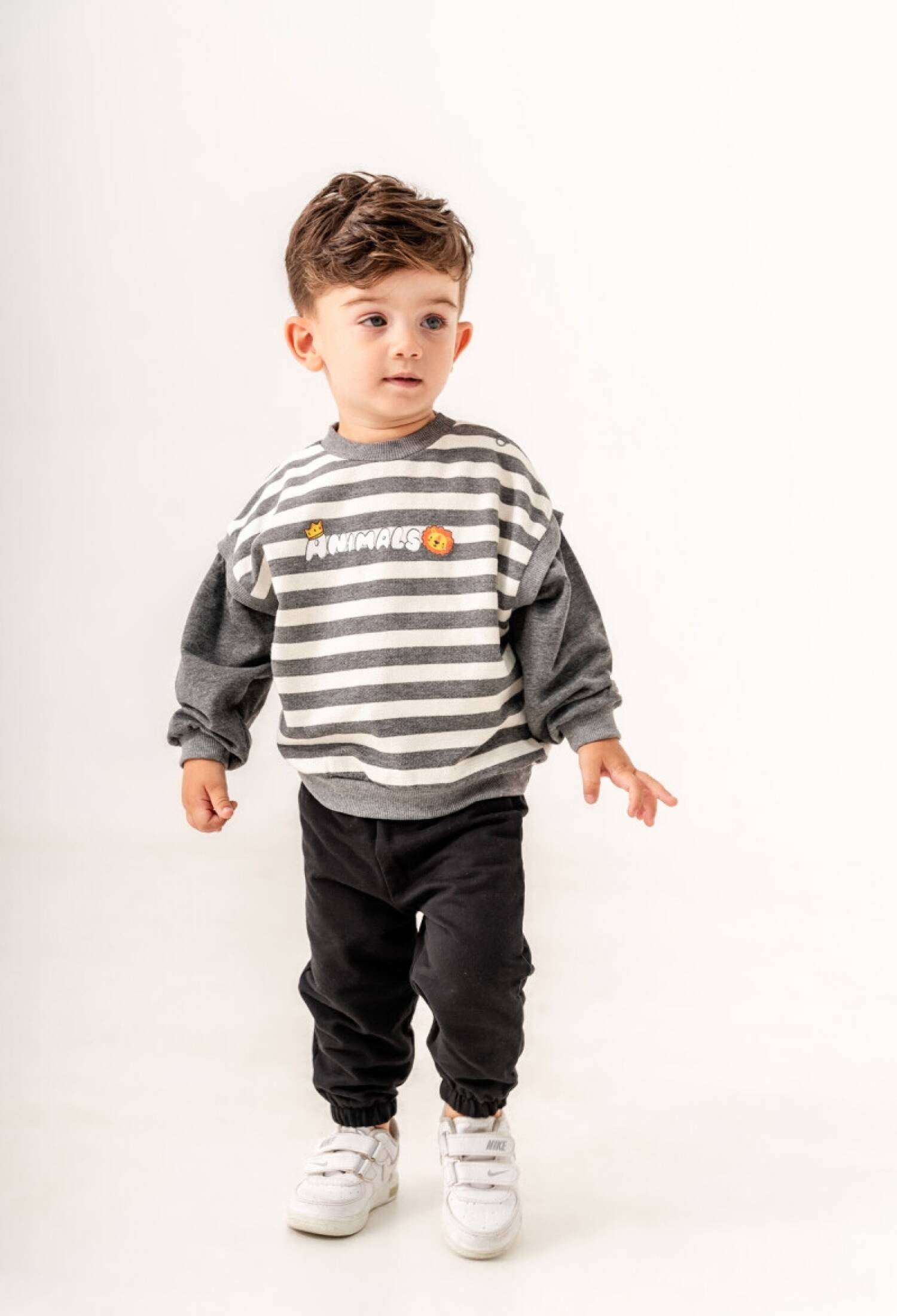 Toptan Erkek Bebek Çizgili Eşofman Takımı 6-18M 1099-0827 - 1099-0827 - Brand: Tuffy - Kids & Bby Clothes From Peralane Kids Turkey