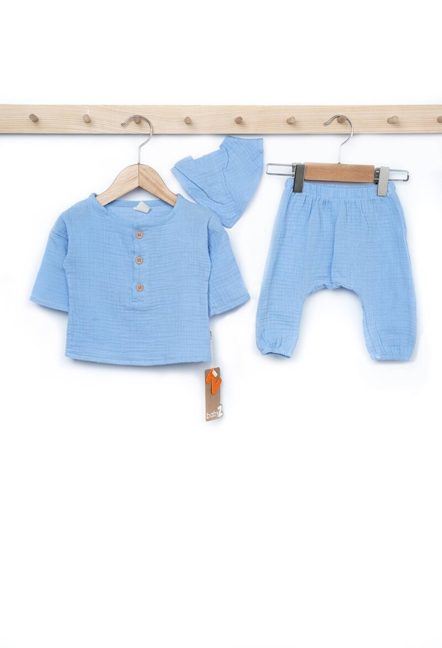 Toptan Erkek Bebek Fularlı Müslin 2'li Takım 0-3M 1097-4771 - 1097-4771 - Brand: BabyZ - Kids & Bby Clothes From Peralane Kids Turkey