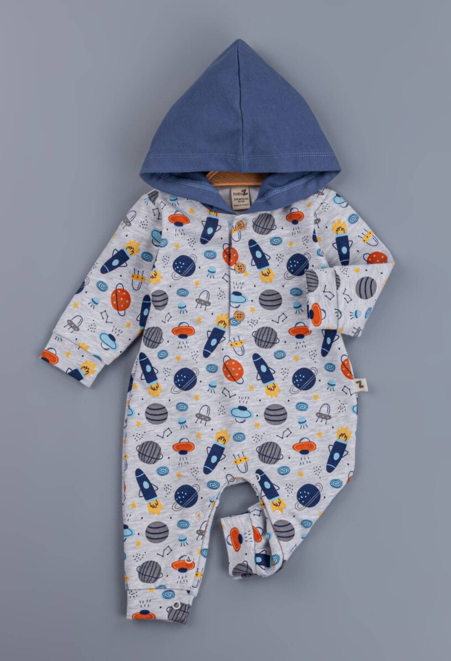 Toptan Erkek Bebek Kapşonlu Tulum 3-12M 1097-4340 - 1097-4340 - Brand: BabyZ - Kids & Bby Clothes From Peralane Kids Turkey