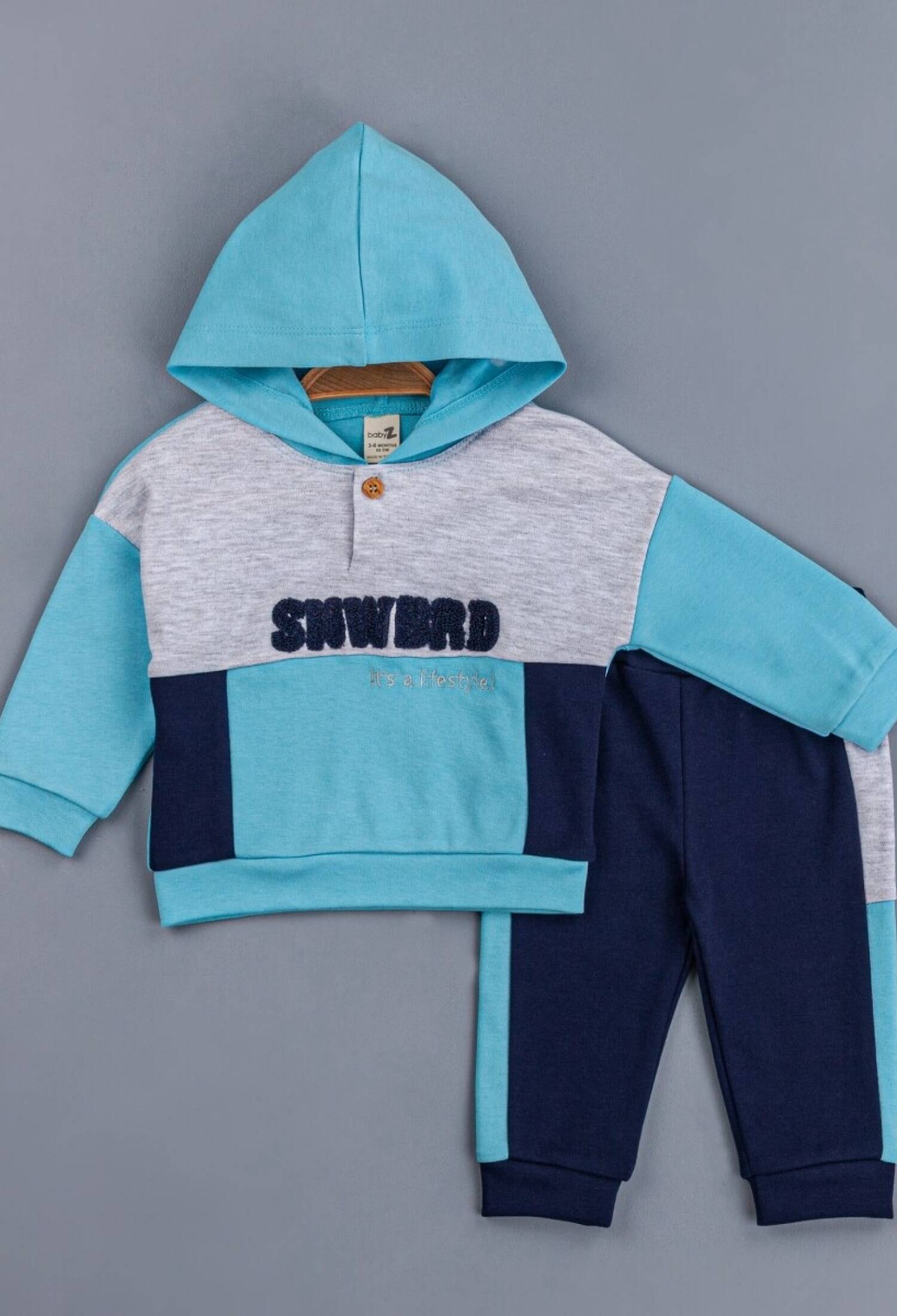 Toptan Erkek Bebek Kapüşonlu Eşofman Takımı 6-24M 1097-4741 - 1097-4741 - Brand: BabyZ - Kids & Bby Clothes From Peralane Kids Turkey