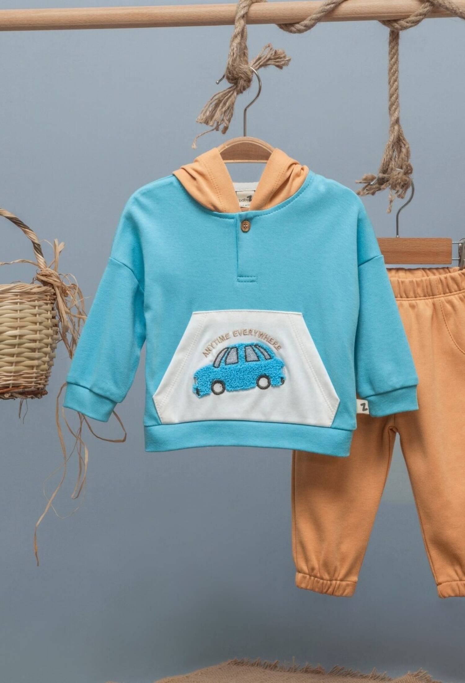 Toptan Erkek Bebek Kapüşonlu Eşofman Takımı 6-24M 1097-4743 - 1097-4743 - Brand: BabyZ - Kids & Bby Clothes From Peralane Kids Turkey