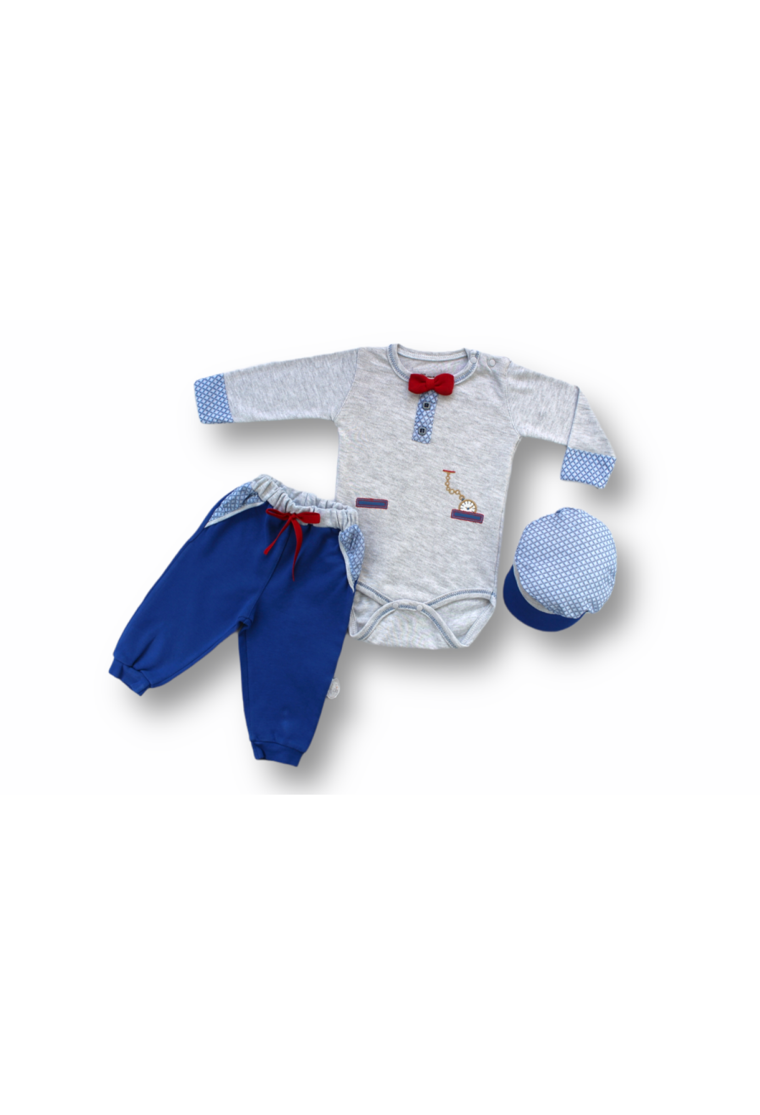 Toptan Erkek Bebek Zıbın Takımı Pantolon ve Şapka 1-12M 1074-75454 - 1074-75454 - Brand: Tomuycuk - Kids & Bby Clothes From Peralane Kids Turkey