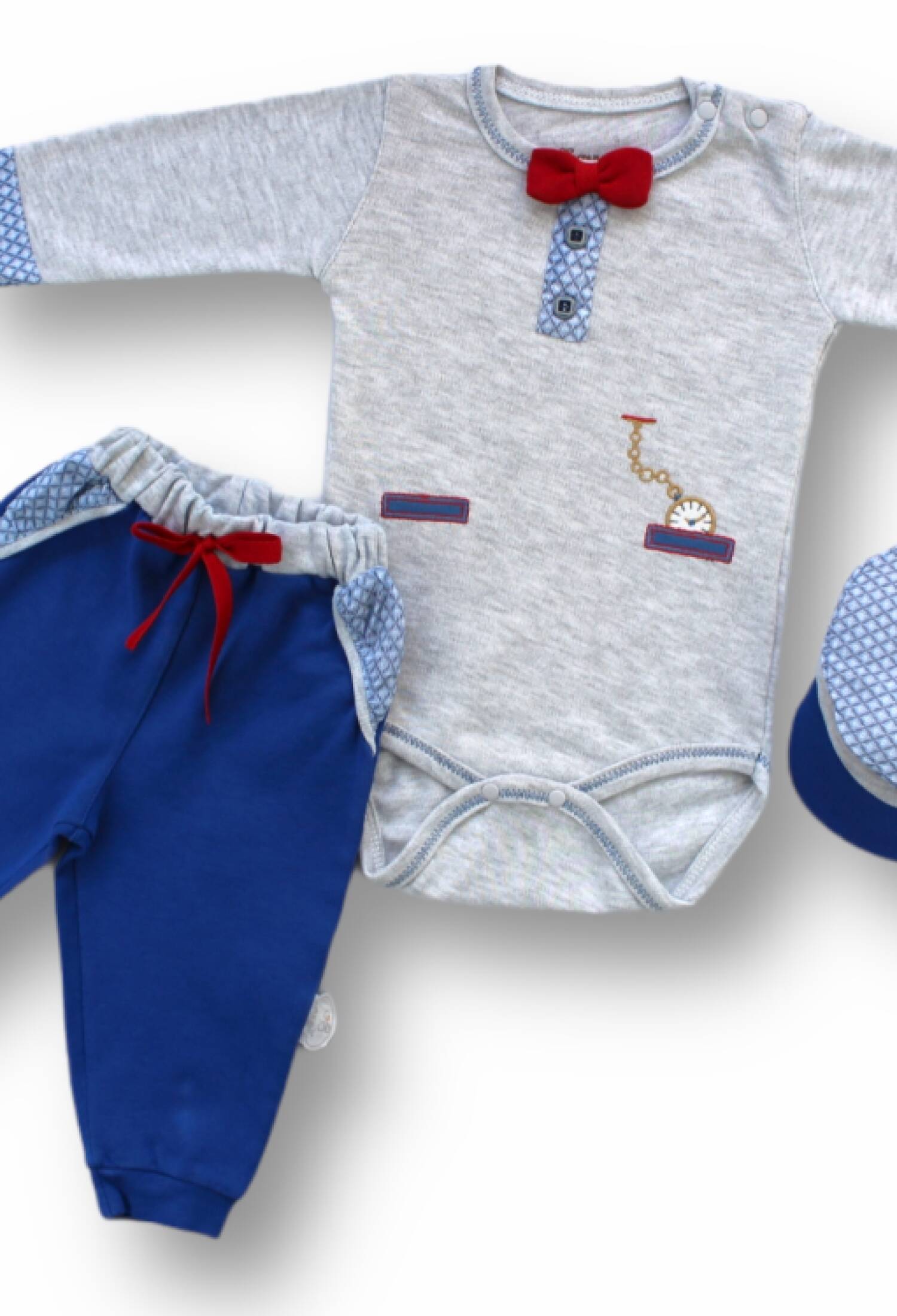 Toptan Erkek Bebek Zıbın Takımı Pantolon ve Şapka 1-12M 1074-75454 - 1074-75454 - Brand: Tomuycuk - Kids & Bby Clothes From Peralane Kids Turkey