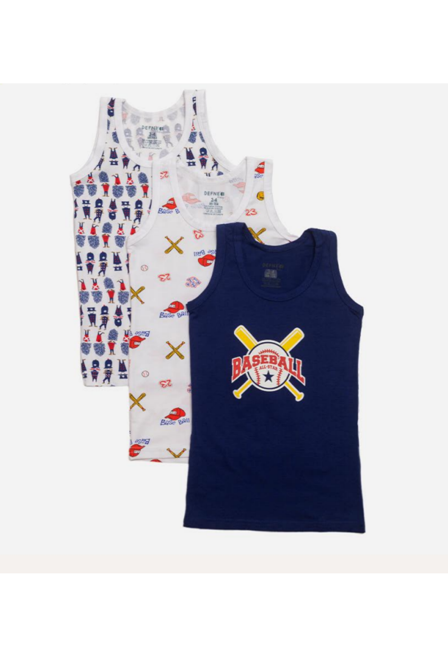 Toptan Erkek Çocuk 15'li Atlet 3-12Y 1064-DFN-A004-22 - 1064-DFN-A004-22 - Brand: Defne - Kids & Bby Clothes From Peralane Kids Turkey