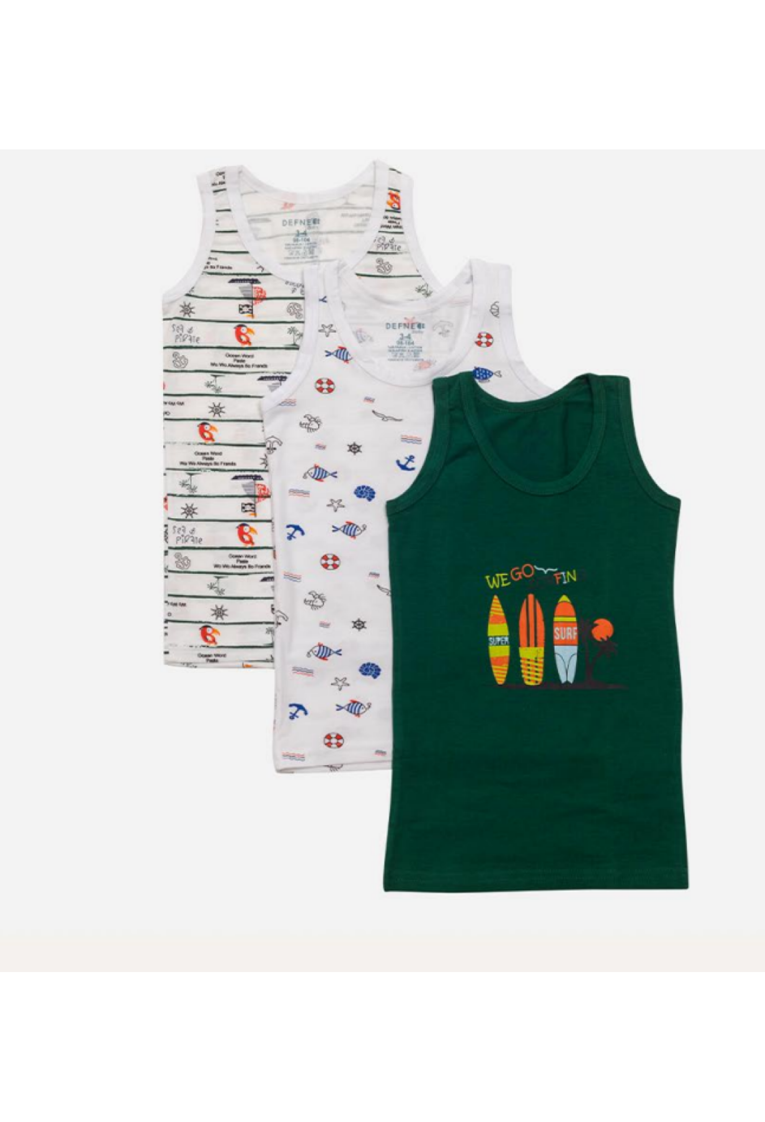 Toptan Erkek Çocuk 15'li Atlet 3-12Y 1064-DFN-A007-22 - 1064-DFN-A007-22 - Brand: Defne - Kids & Bby Clothes From Peralane Kids Turkey