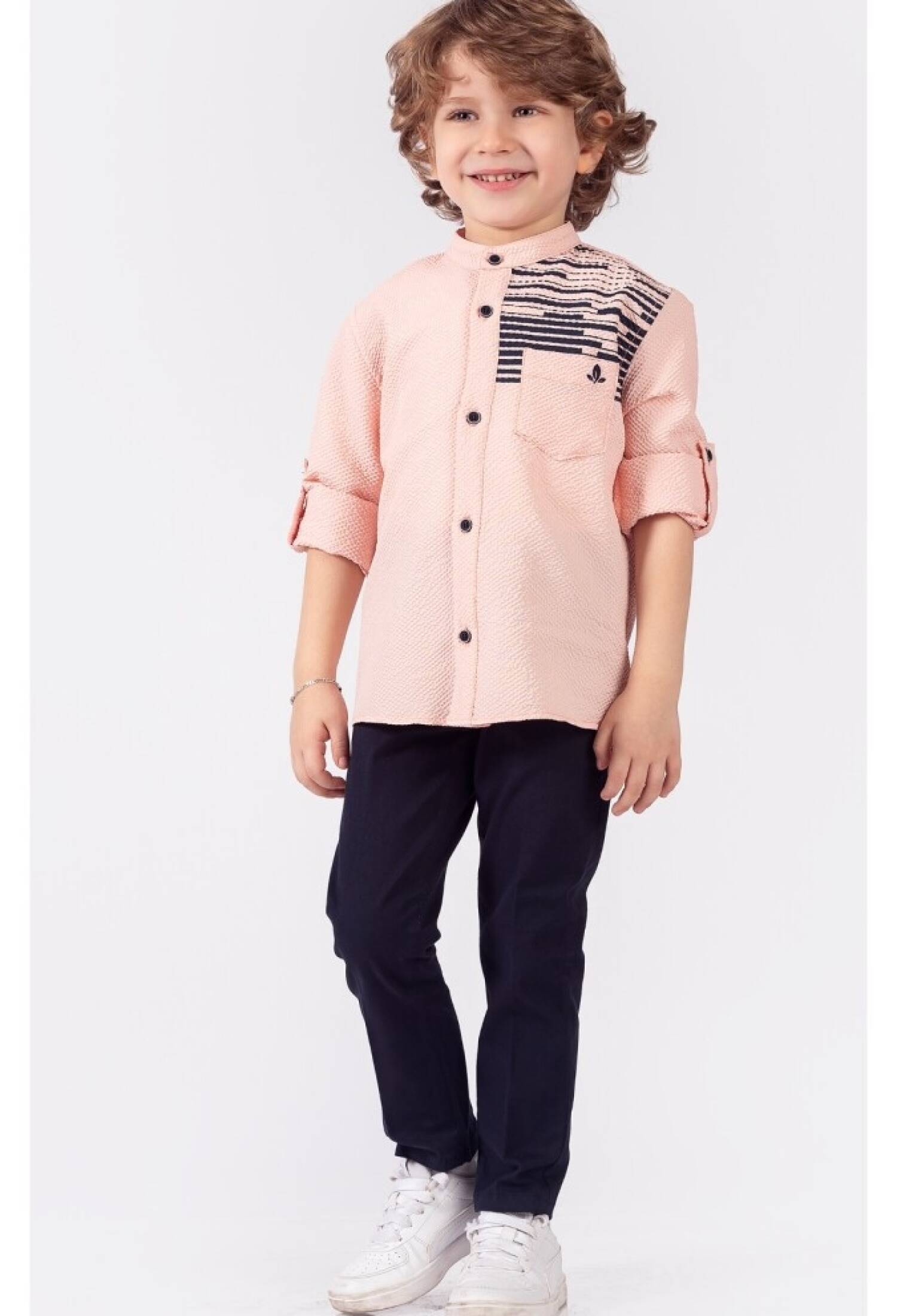 Toptan Erkek Çocuk 2'li Gömlek ve Pantolon Takım 1-4Y 1015-9850 - 1015-9850 - Brand: Lemon - Kids & Bby Clothes From Peralane Kids Turkey