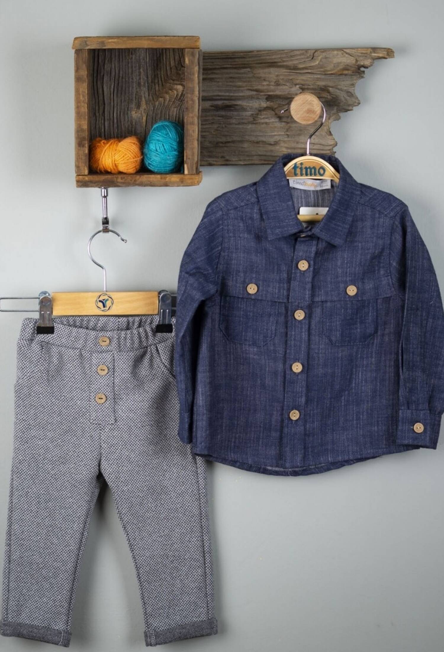 Toptan Erkek Çocuk 2'li Gömlek ve Pantolon Takım 2-5Y 1018-T3EDT064236812 - 1018-T3EDT064236812 - Brand: Timo - Kids & Bby Clothes From Peralane Kids Turkey