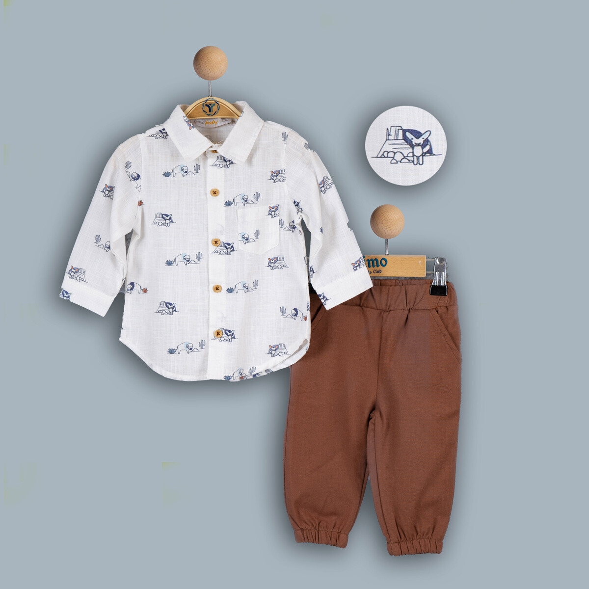 Toptan Erkek Çocuk 2'li Gömlek ve Pantolon Takım 2-5Y 1018-TE4DT042243012 - 1018-TE4DT042243012 - Brand: Timo - Kids & Bby Clothes From Peralane Kids Turkey