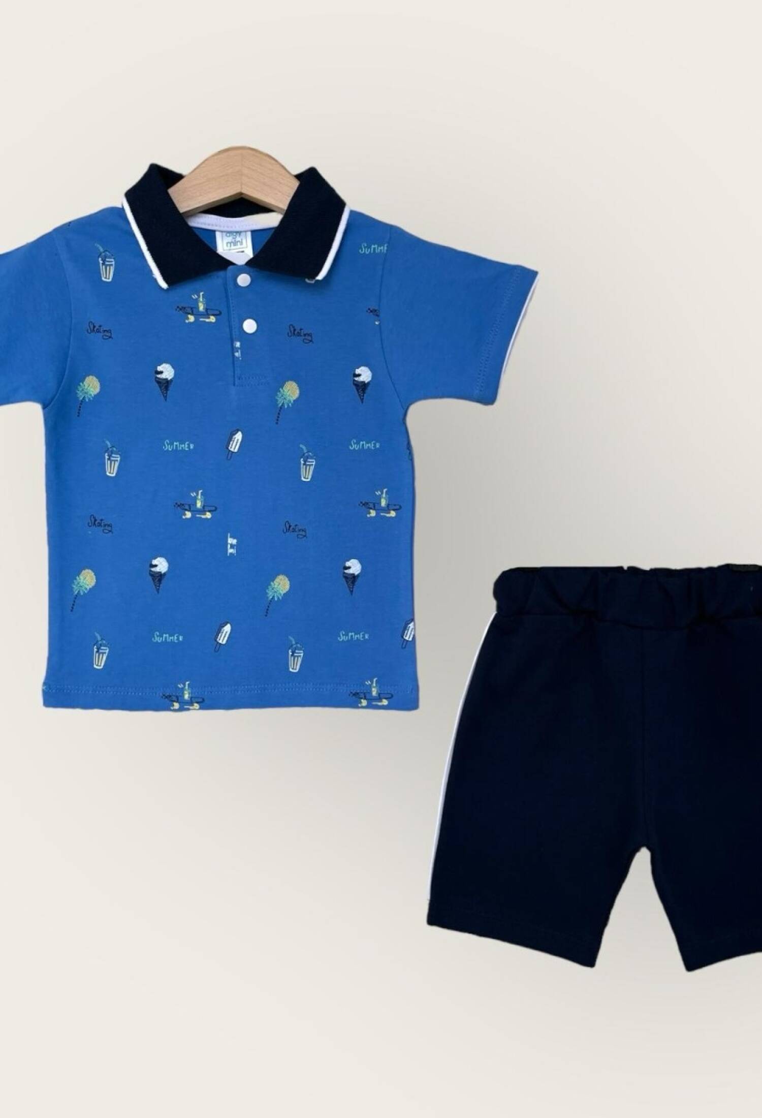 Toptan Erkek Çocuk 2'li Polo Yaka T-Shirt ve Şort Takımı 1-4Y 2047-3560TK - 2047-3560TK - Brand: Algiy Mini - Kids & Bby Clothes From Peralane Kids Turkey