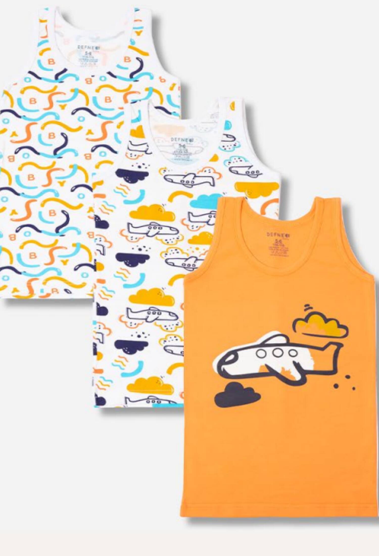 Toptan Erkek Çocuk 3'lü Atlet 3-12Y 1064-DFN-A027-22 - 1064-DFN-A027-22 - Brand: Defne - Kids & Bby Clothes From Peralane Kids Turkey